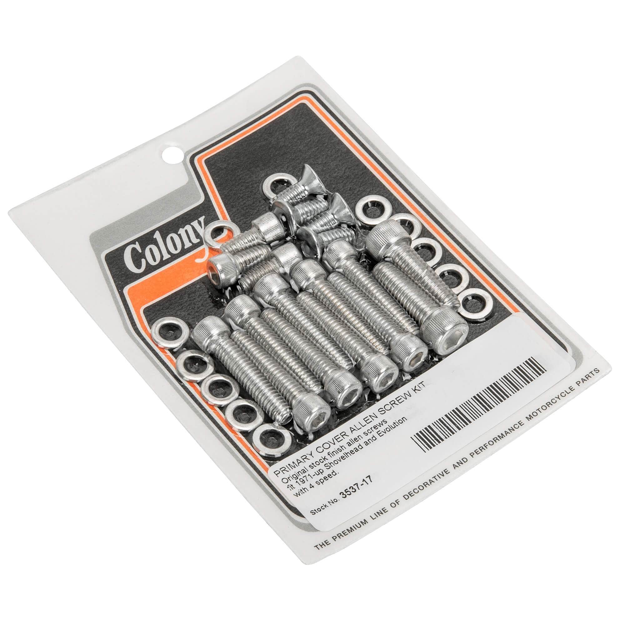 #3537-17 Primary Cover Allen Screw Kit 1971-Up Harley-Davidson Shovelhead & Evolution 4 Speed