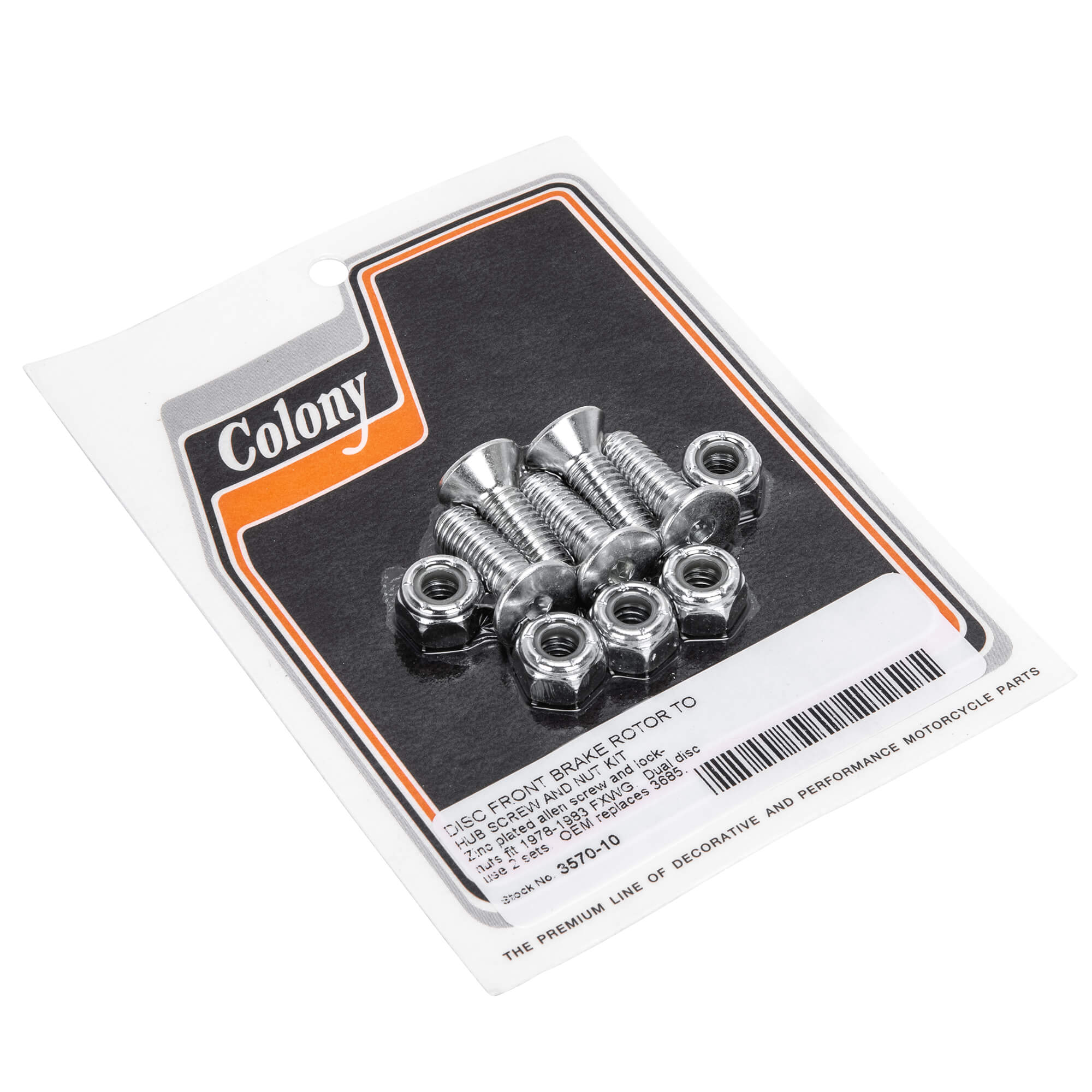 #3570-10 Front Disc Brake Rotor Allen Screw Set 1978-1983 Harley-Davidson FXWG - Zinc Plated