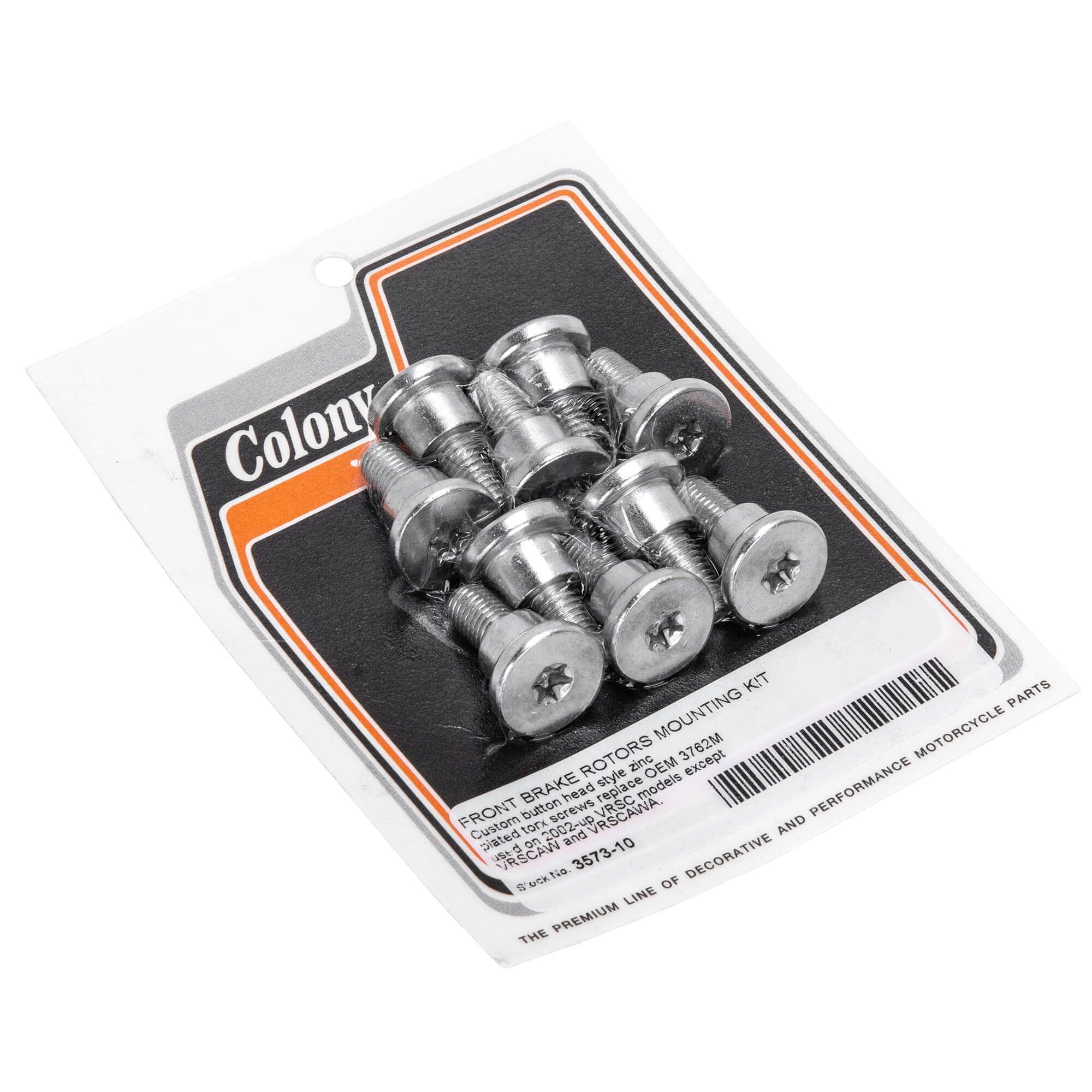 #3573-10 Front Disc Brake Rotor Screw Set 2002-Up Harley-Davidson VRSC - Zinc Plated