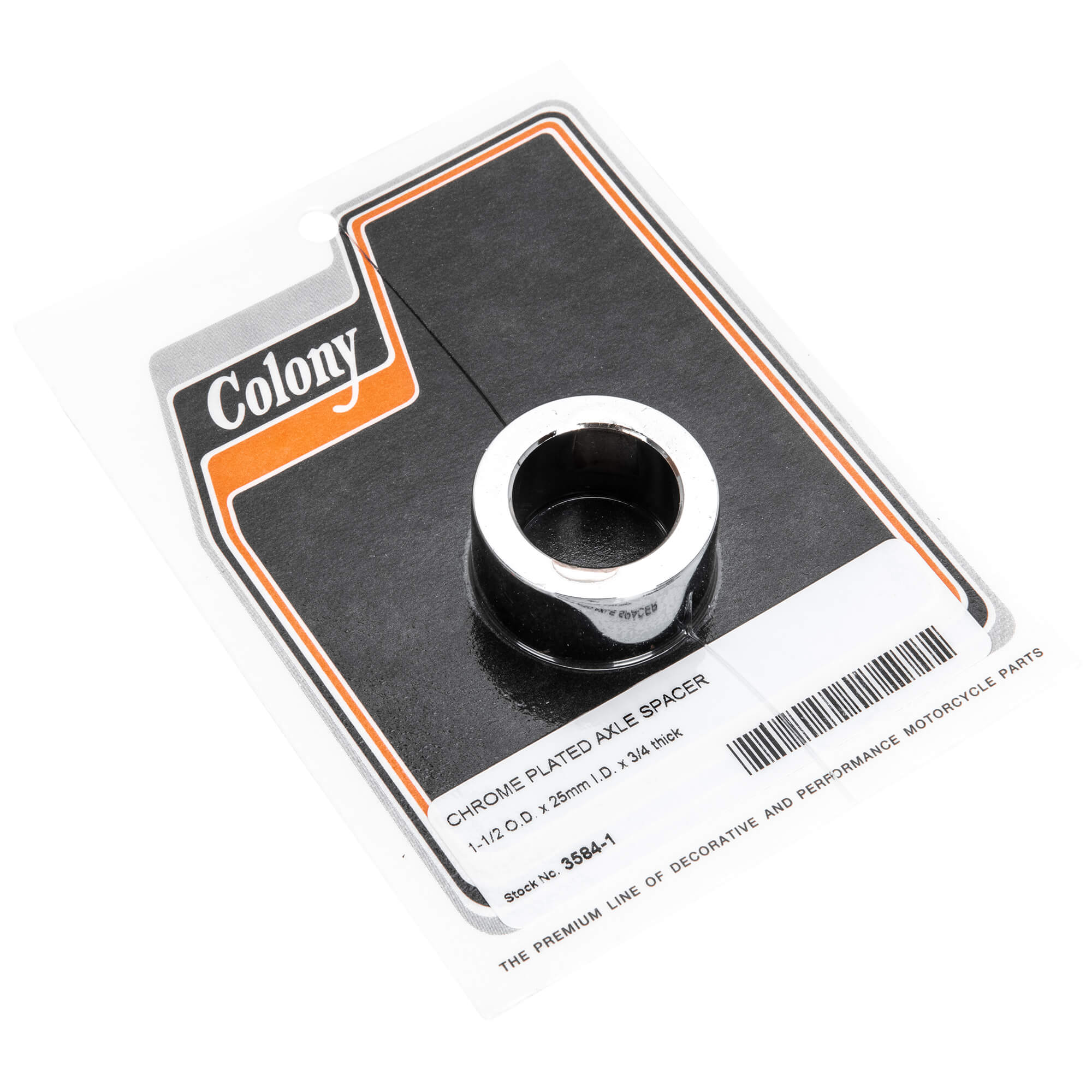 #3584-1 Axle Spacer - 1-1/2 inch O.D. x 25MM I.D. x 3/4 inch Thick - Chrome Plated