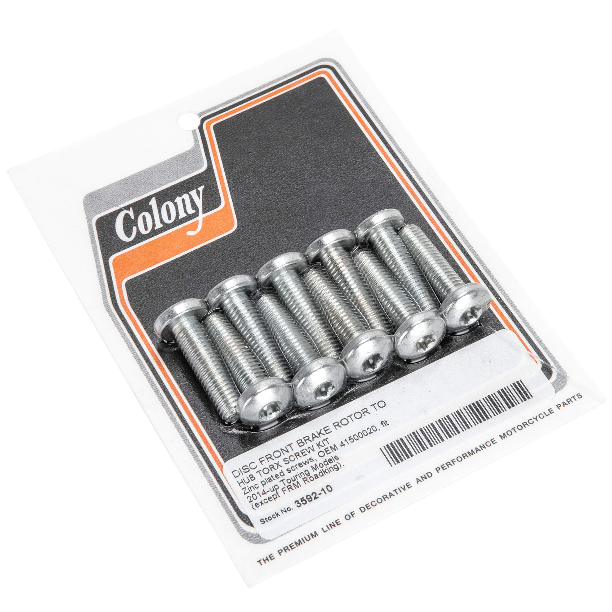 #3592-10 Front Disc Rotor Torx Screws 2014-Up Harley-Davidson Touring Models - Zinc Plated