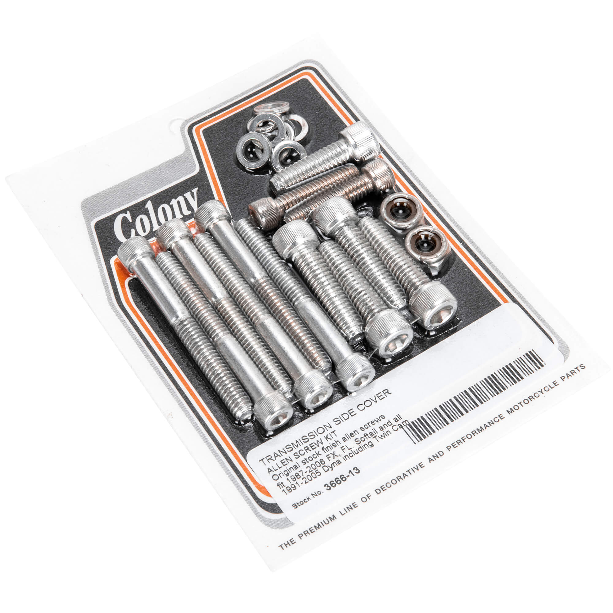 #3666-13 Transmission Side Cover Allen Screw Kit 1987-2006 Harley-Davidson FX/FL/Softail 1991-2005 Dyna - CAD Plated