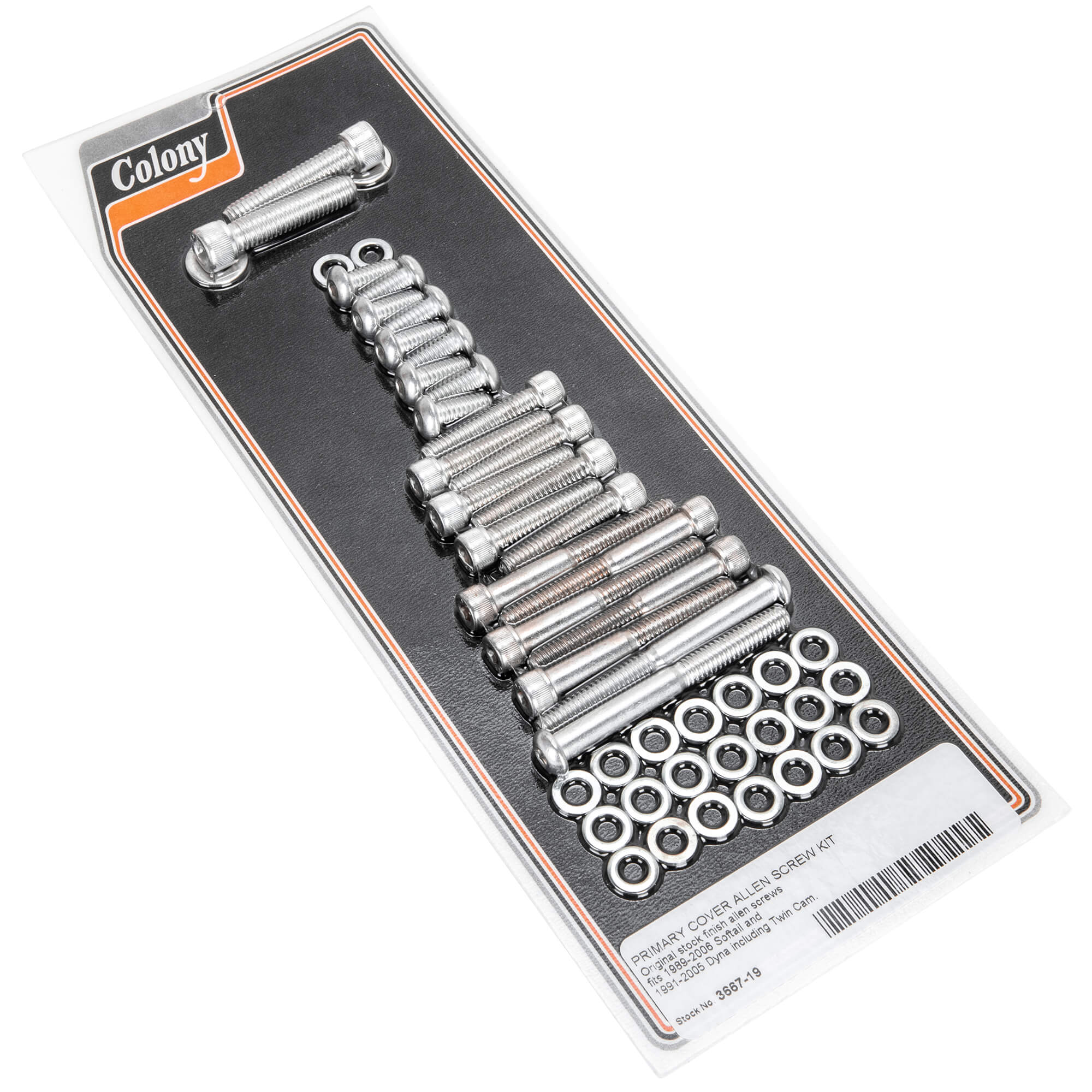 #3667-19 Primary Cover Screw Kit 1989-2006 Harley-Davidson Softail 1991-2005 Dyna - CAD Plated