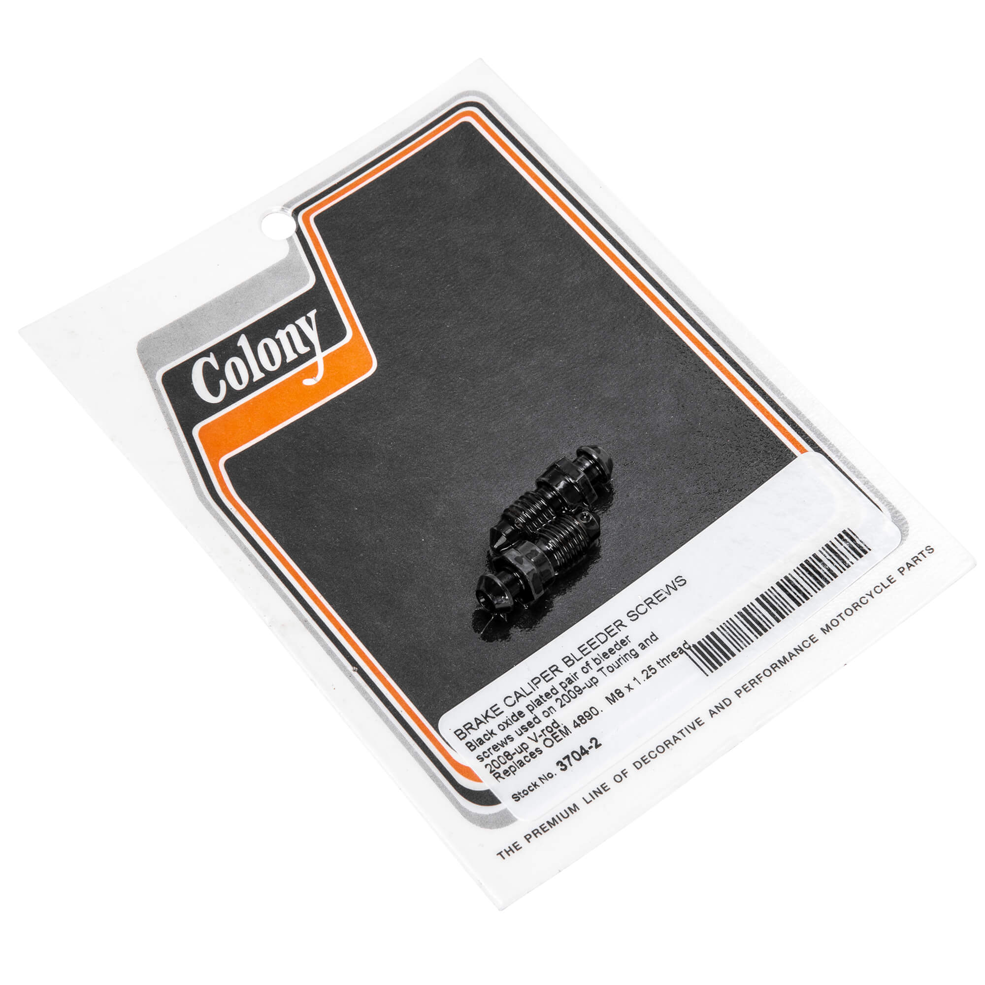 #3704-2 Brake Caliper Bleeder Screws 2009-Up Harley-Davidson Touring 2008-Up V-Rod - Black Oxide