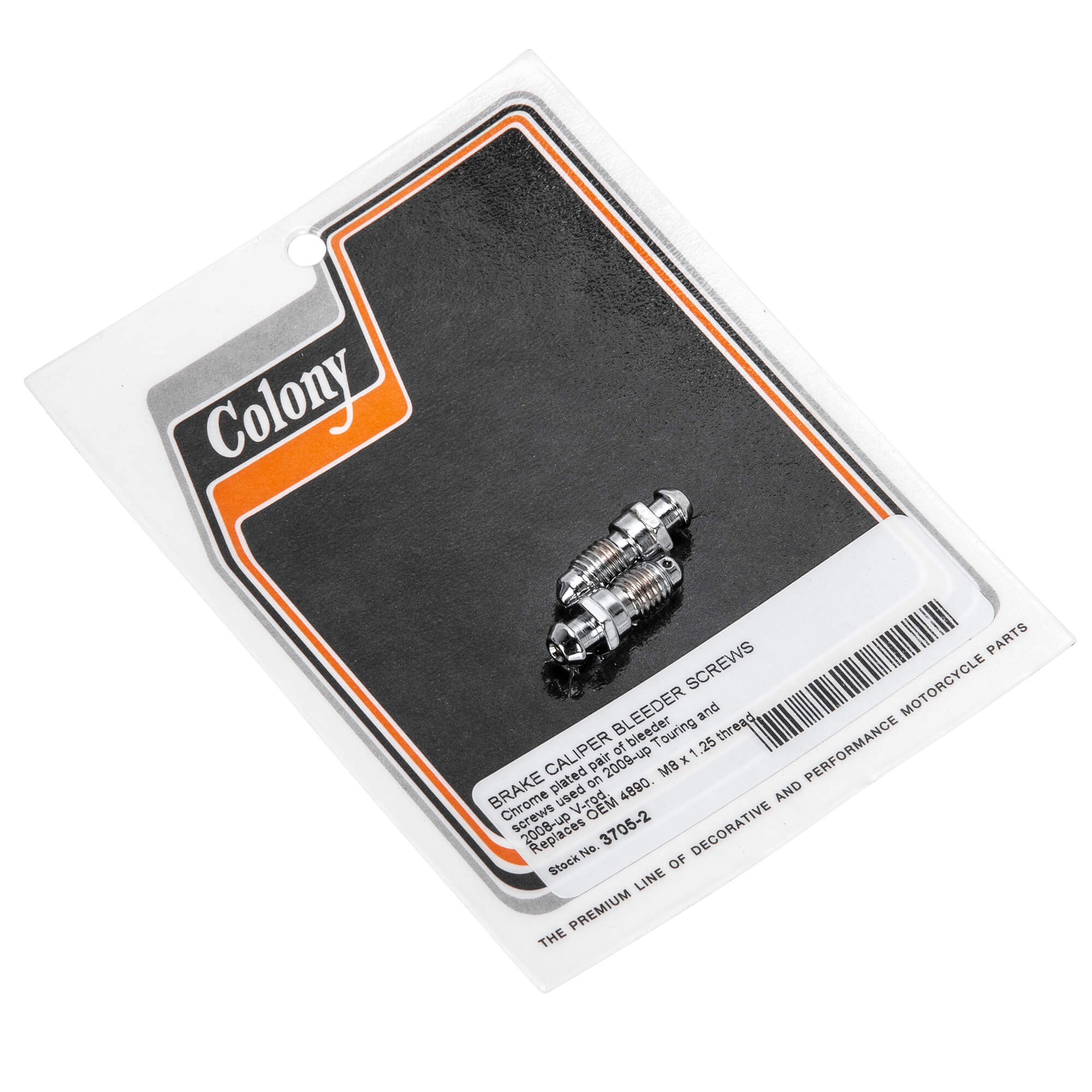 #3705-2 Brake Caliper Bleeder Screws 2009-Up Harley-Davidson Touring 2008-Up V-Rod - Chrome Plated