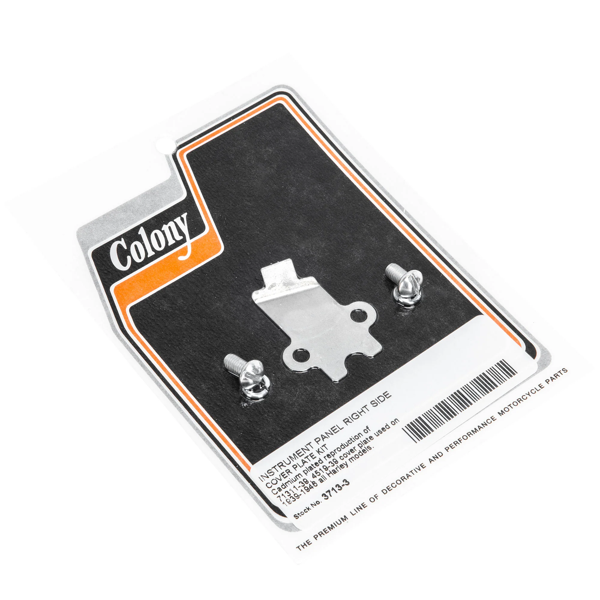 #3713-3 Instrument Panel Cover Plate Right Side 1939-1946 Harley-Davidson All Models - CAD Plated