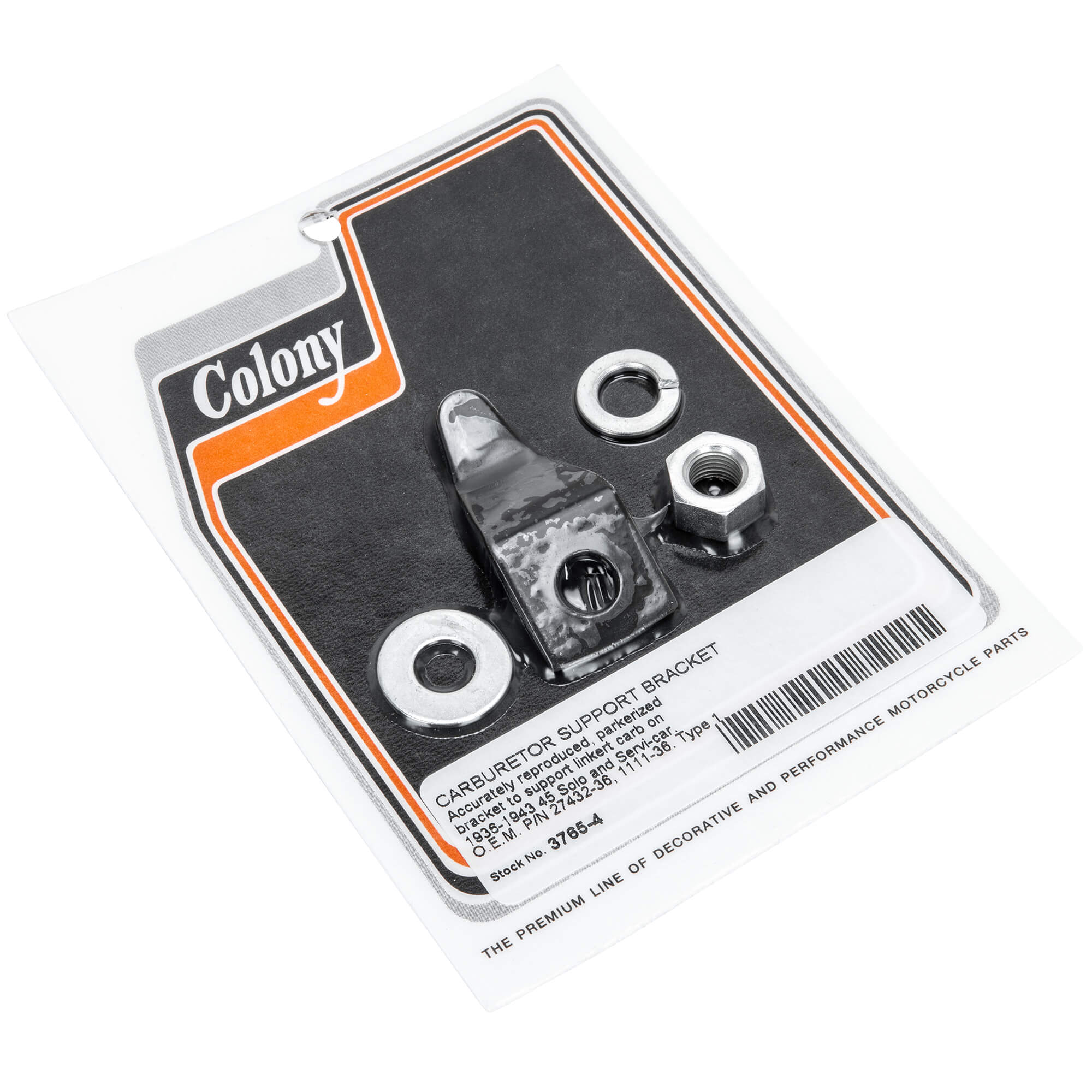 #3765-4 Carburetor Support Bracket 1936-1943 Harley-Davidson Solo 45/Servi-car - Parkerized