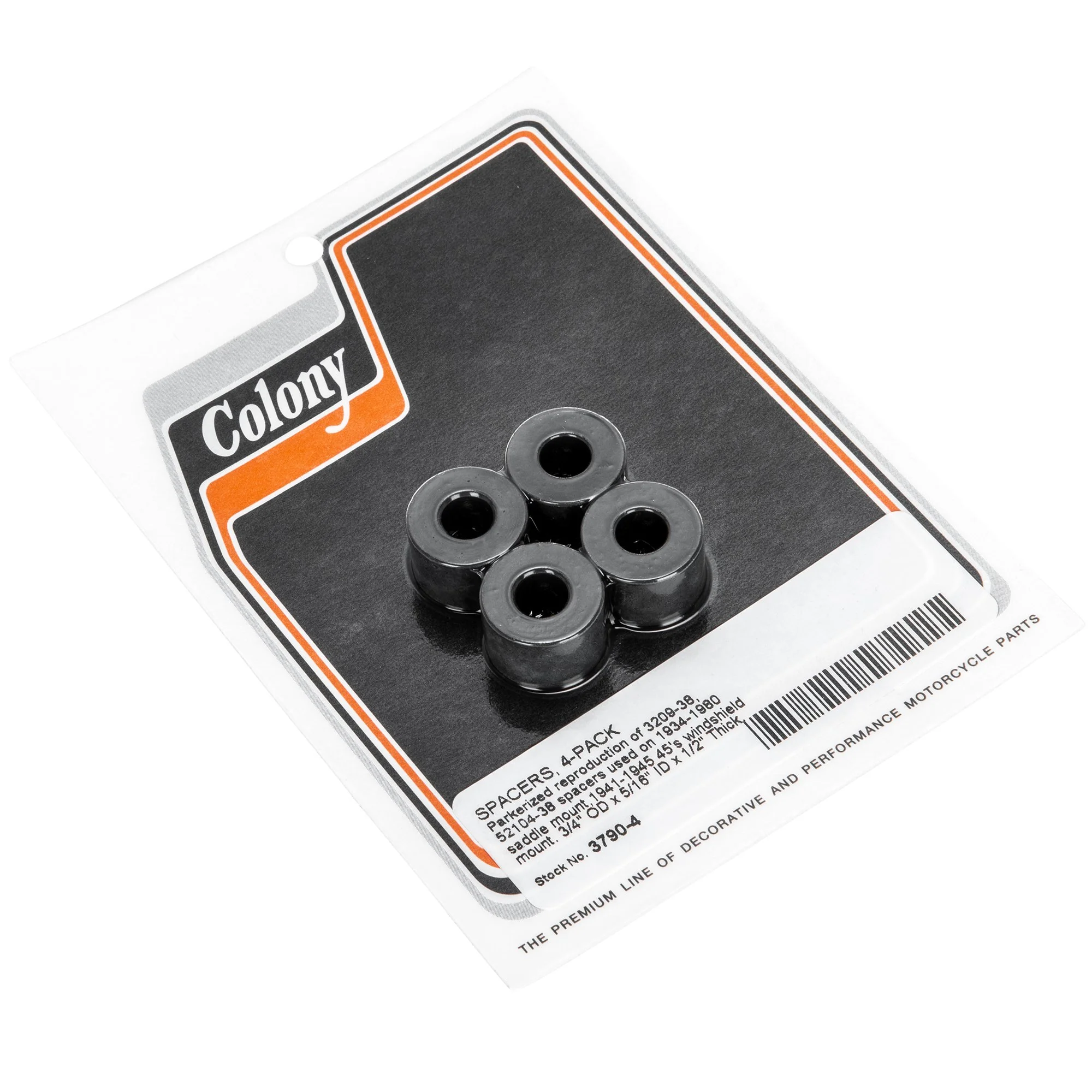 #3790-4 3/4 OD x 5/16" ID x 1/2" Spacers Harley-Davidson OEM #4 52104-38/3209-38 - 4 Pack - Parkerized