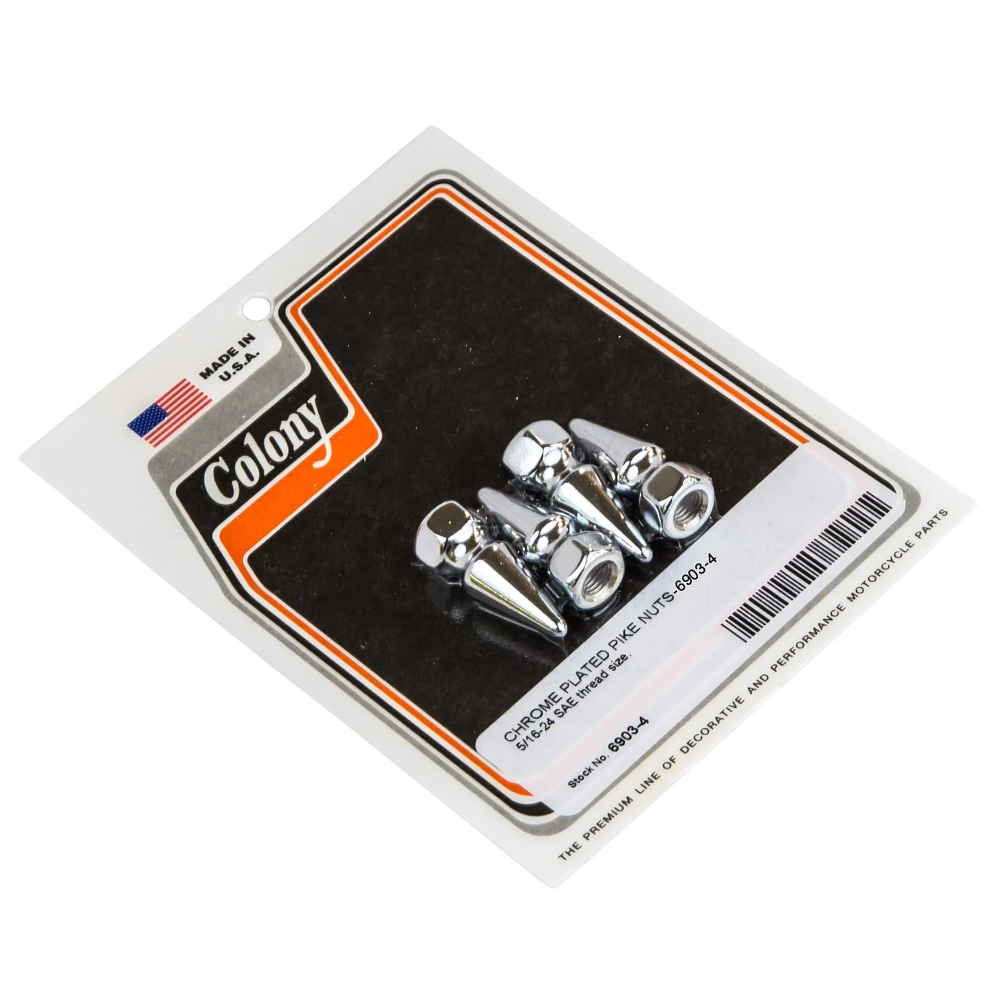 #6903-4 5/16-24 SAE Chrome Plated Pike Nuts - 4 Pack