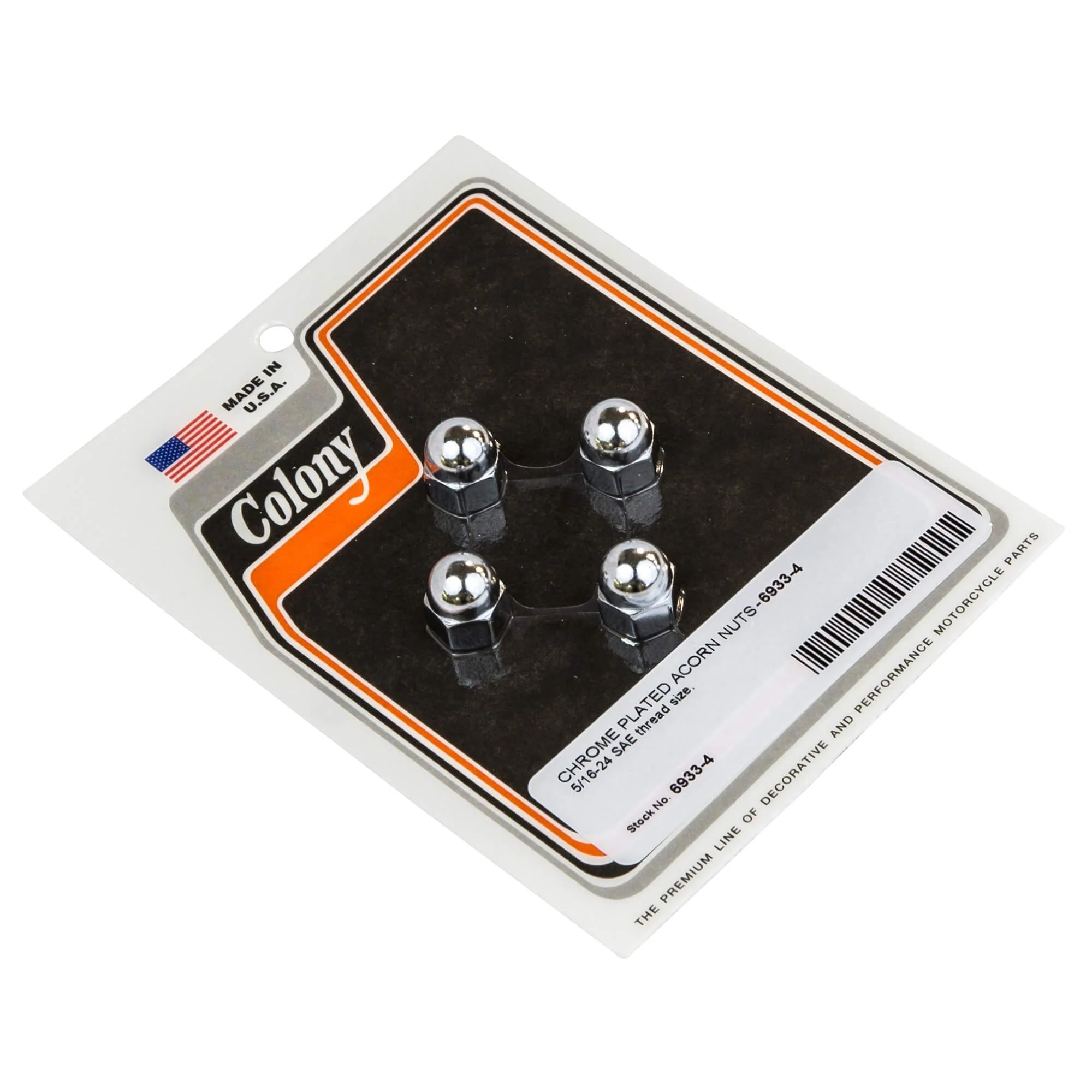 #6933-4 5/16-24 SAE Chrome Plated Acorn Nuts - 4 Pack