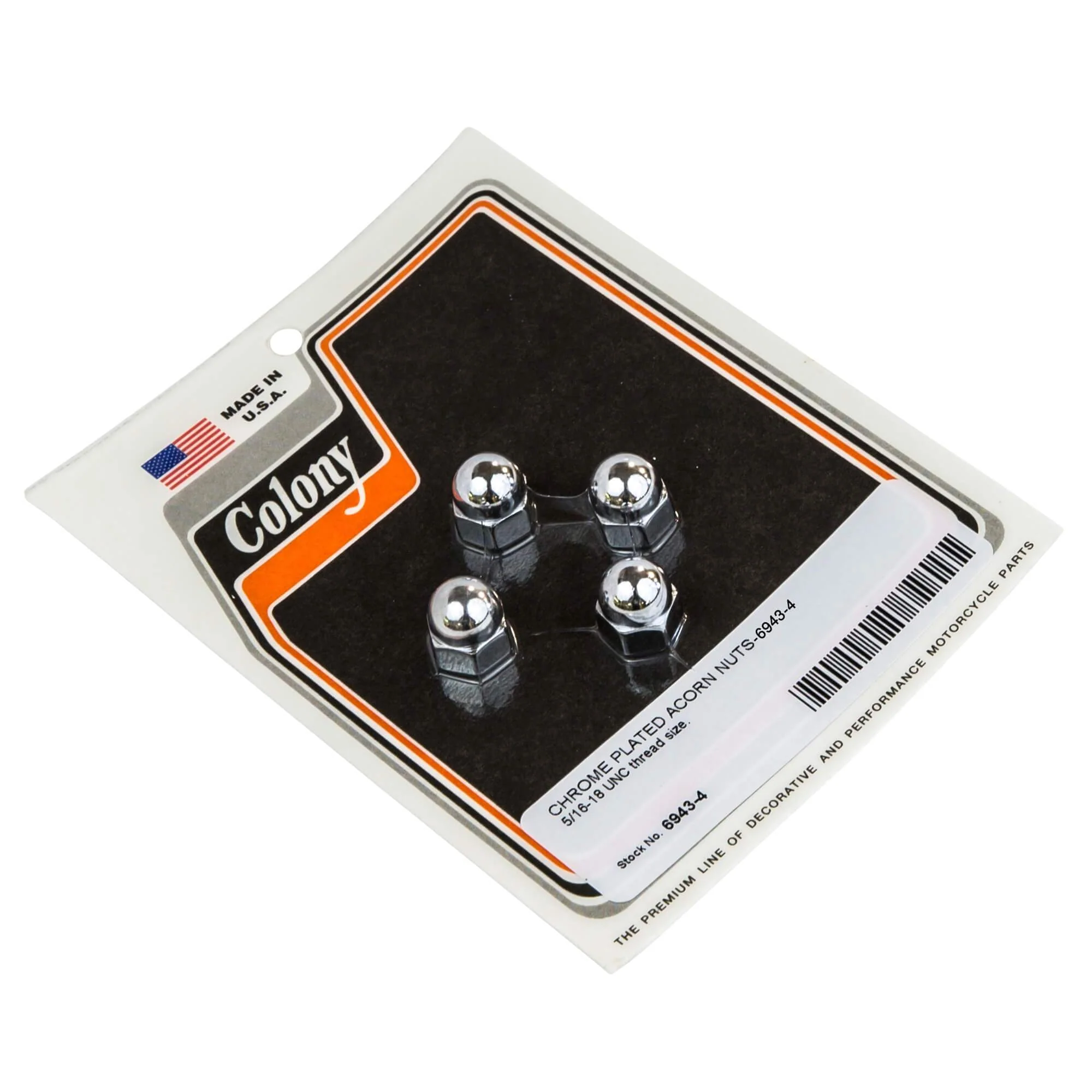 #6943-4 5/16-18 UNCChrome Plated Acorn Nuts - 4 Pack