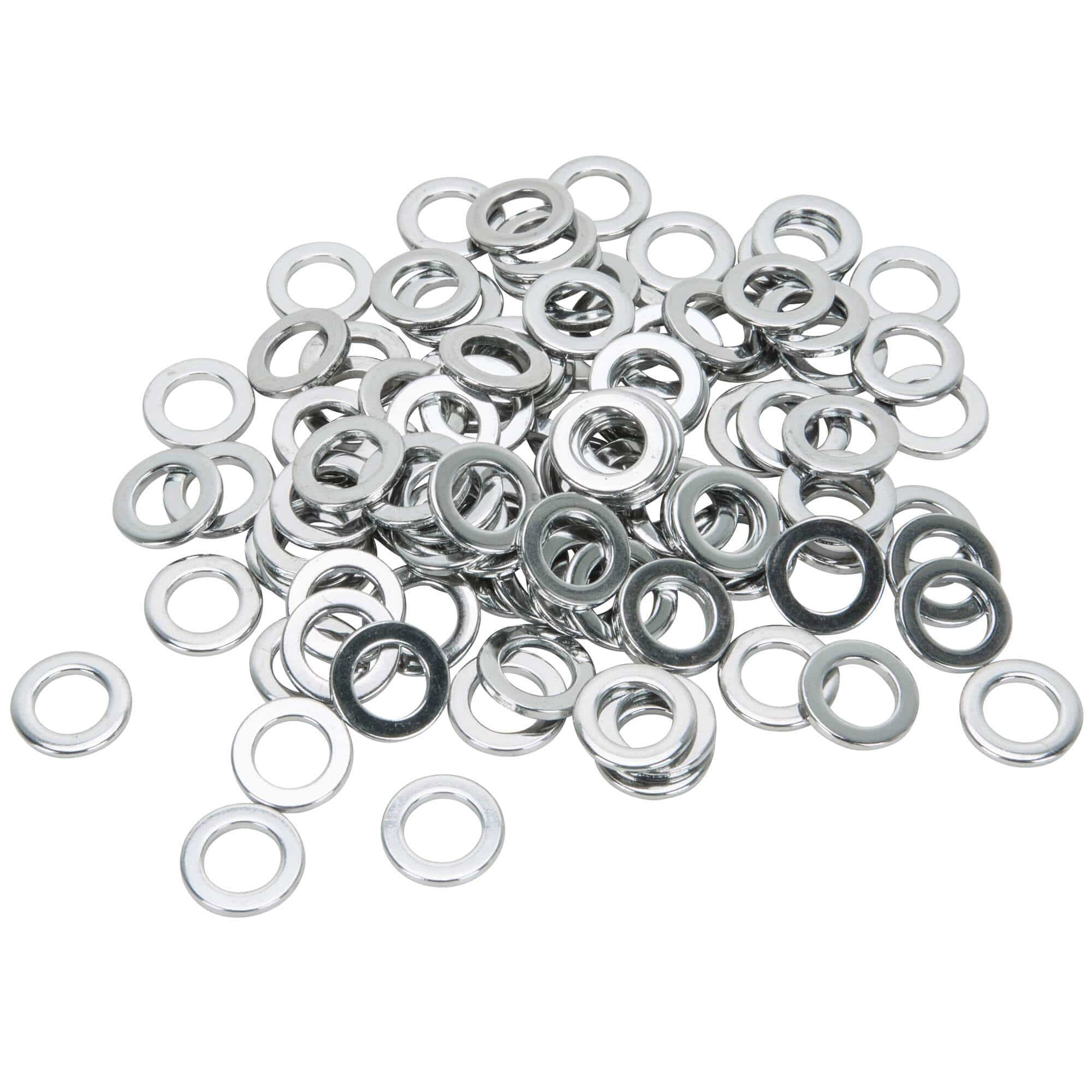 #7/16-F-100 Flat Washers 7/16 inch - Bag of 100 - Chrome Plated