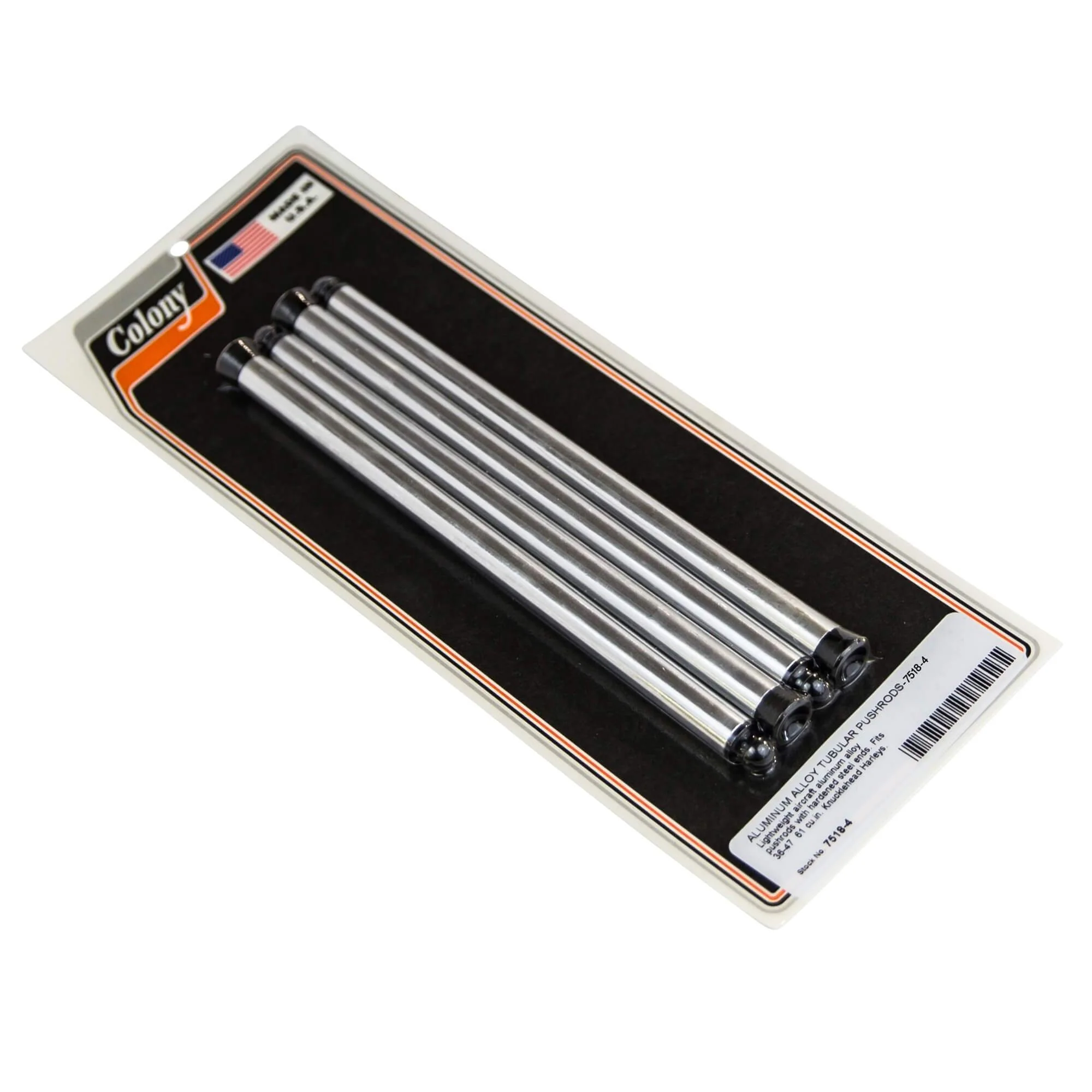 #7518-4 Aluminum Alloy Tubular Pushrods 1936-1947 61c.i. Harley-Davidson Knucklehead