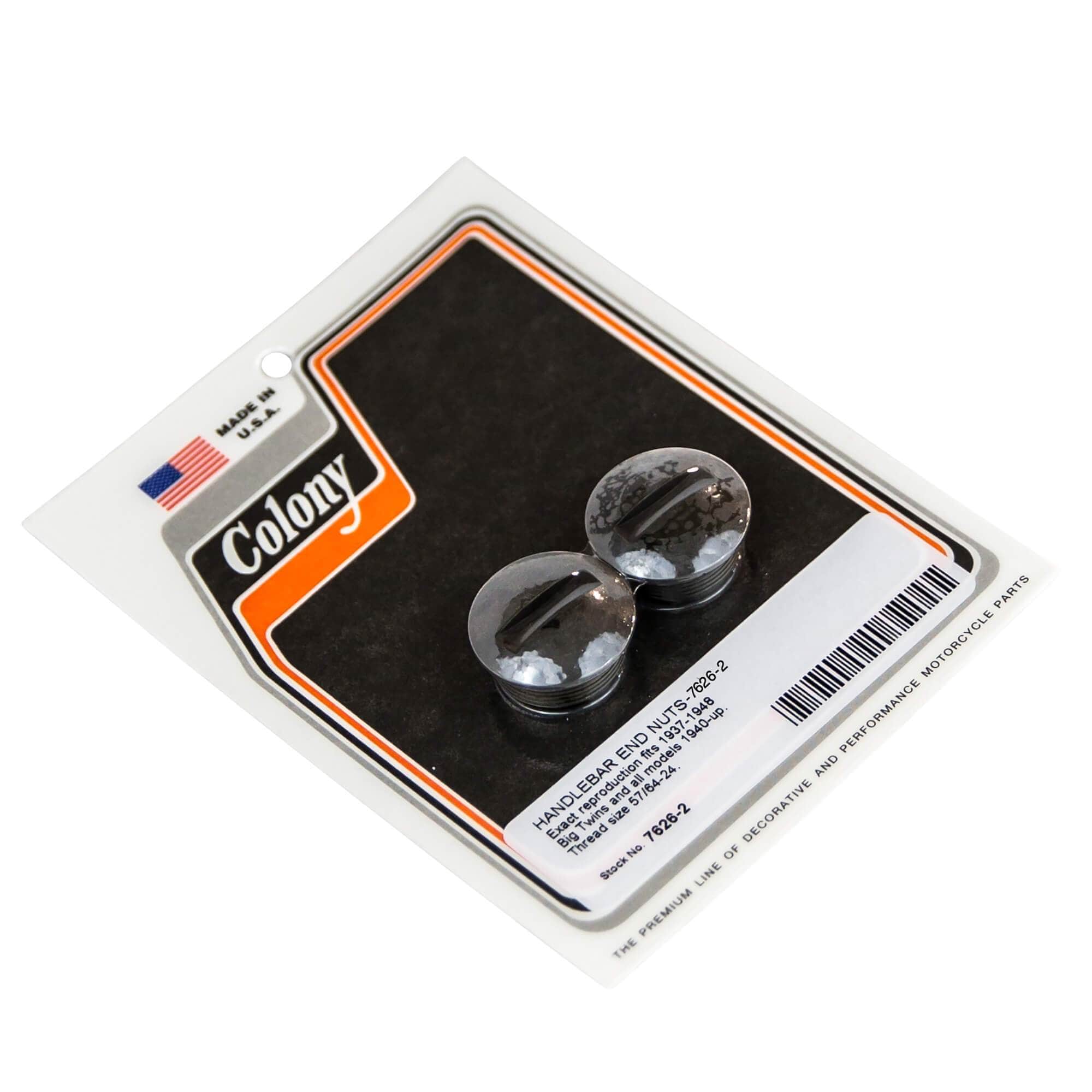 #7626-2 Handlebar End Nuts 1937-1948 Harley-Davidson All Models 1940-Up