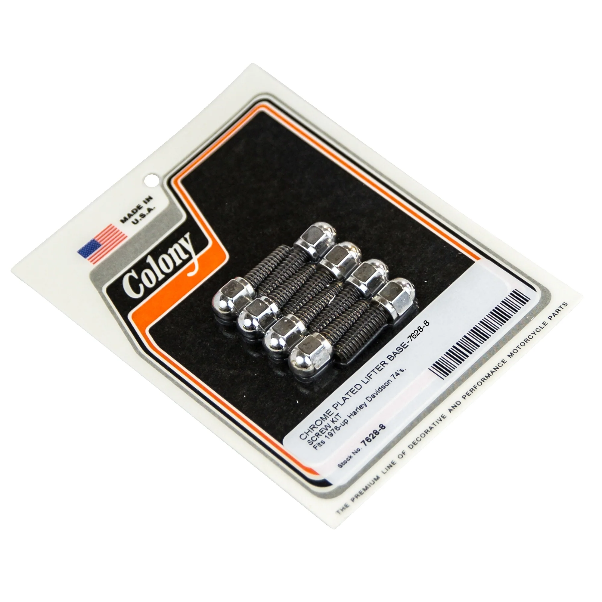 #7628-8 Lifer Base Screw Kit 1976-Up Harley-Davidson 74's - Chrome Plated