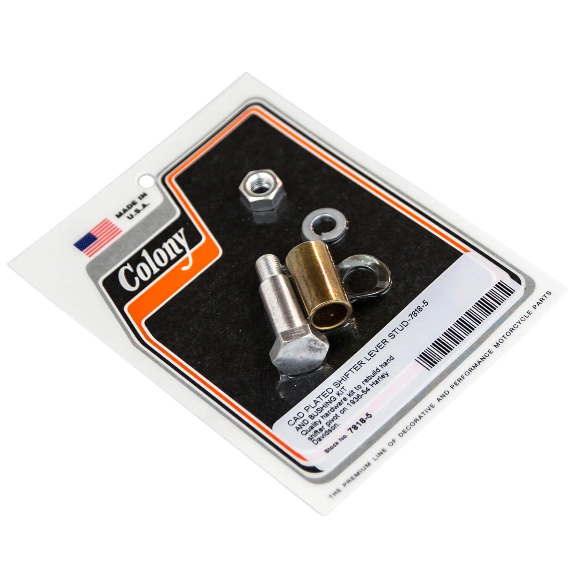 #7818-5 Shifter Lever Stud & Bushing Kit 1936-1954 Harley-Davidson - CAD Plated