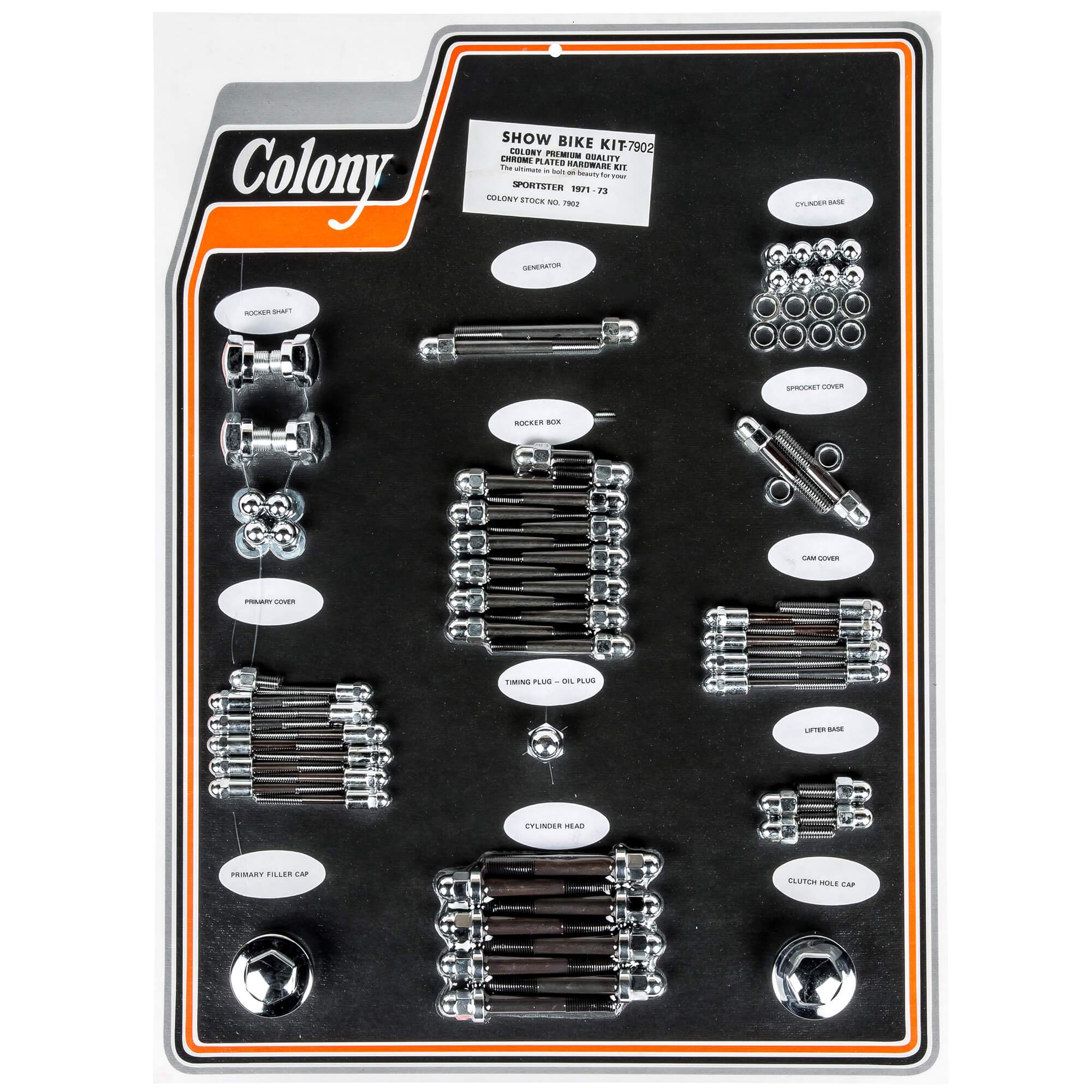 #7902 Complete Show Bike Kit Acorn Hardware 1971-1973 Harley-Davidson Sportster - Chrome Plated