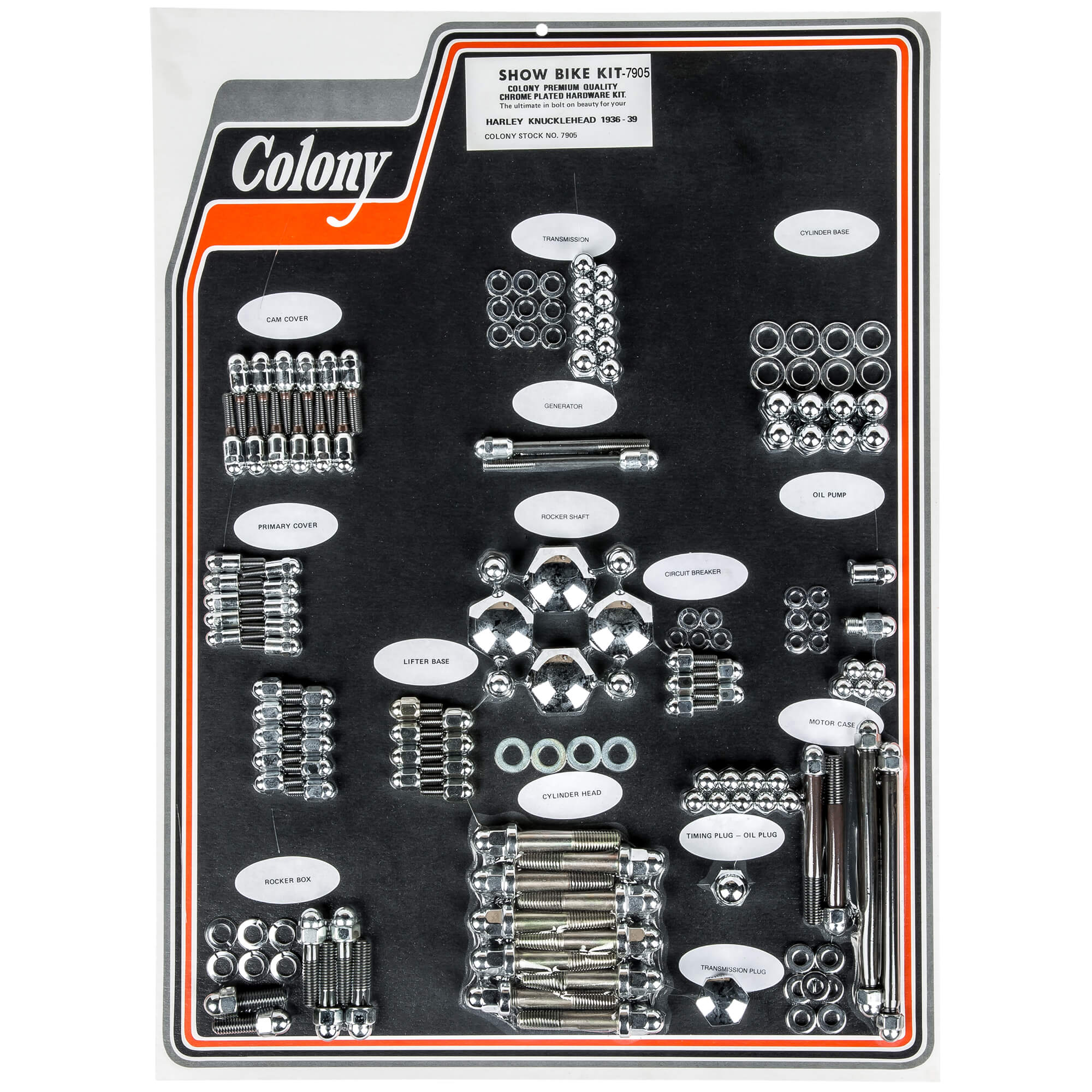 #7905 Complete Show Bike Kit Acorn Hardware Harley-Davidson 1936-1939 Knucklehead - Chrome Plated