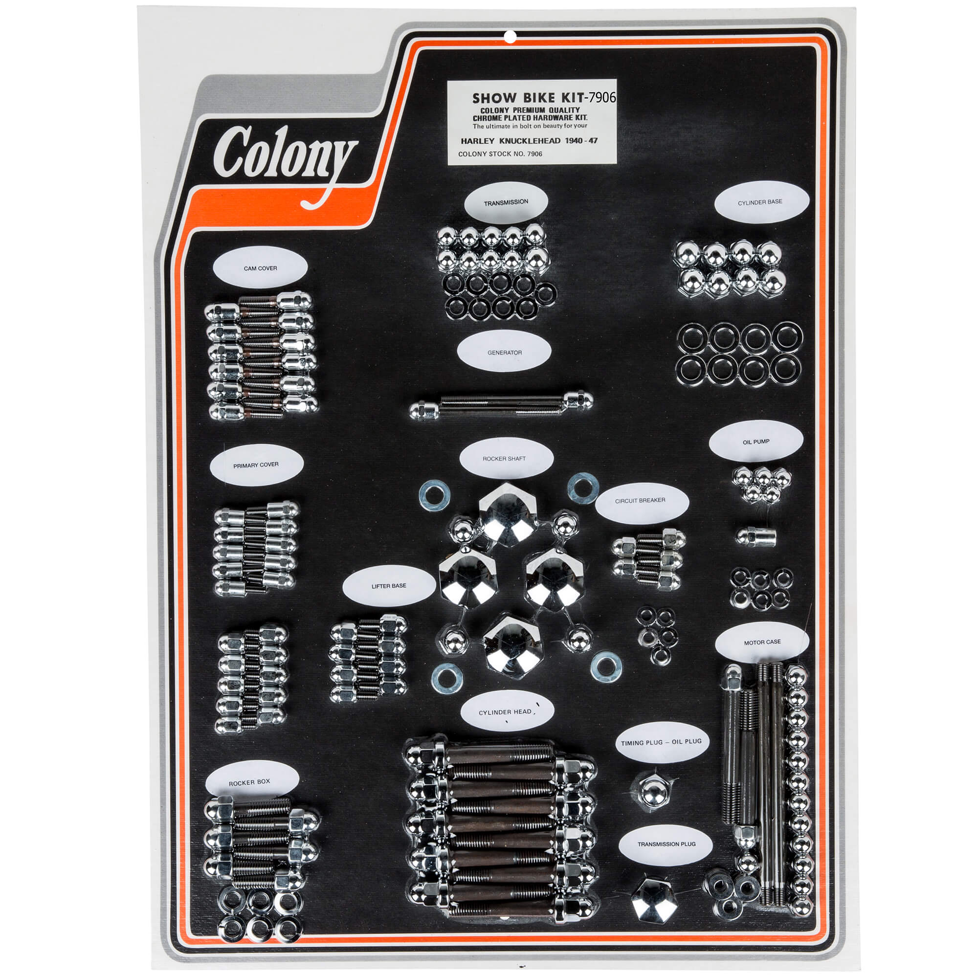#7906 Complete Show Bike Kit Acorn Hardware Harley-Davidson 1940-1947 Knucklehead - Chrome Plated