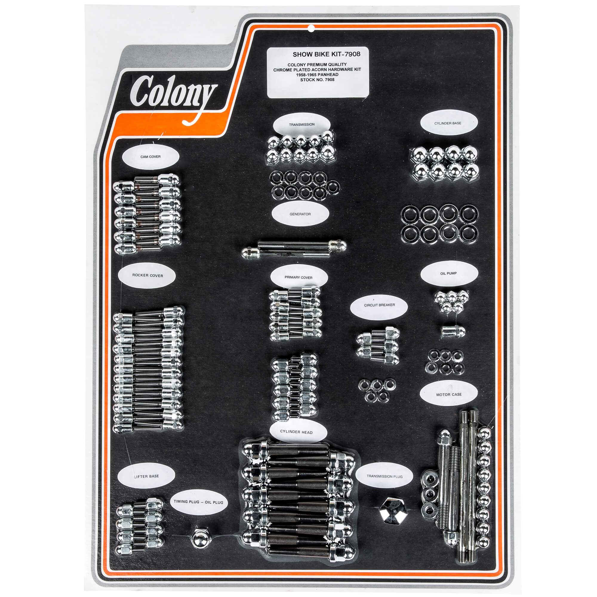 #7908 Complete Show Bike Kit Acorn Hardware 1958-1965 Harley-Davidson Panhead - Chrome Plated
