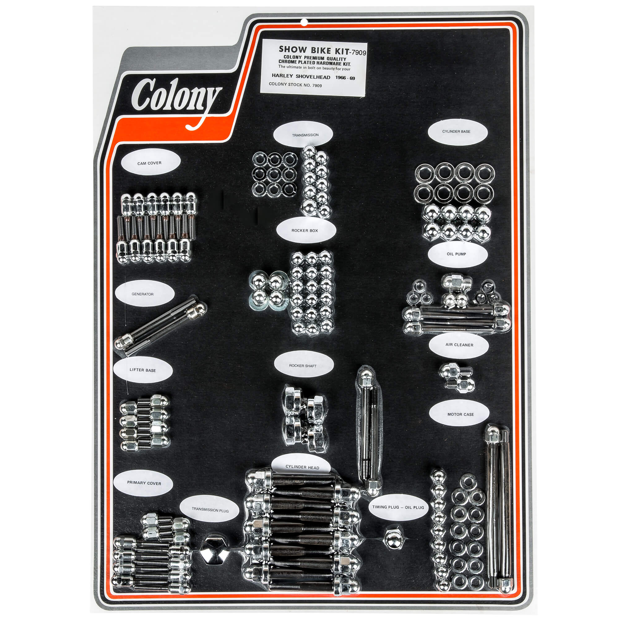 #7909 Complete Show Bike Kit Acorn Hardware Harley-Davidson 1966-1969 Shovelhead - Chrome Plated