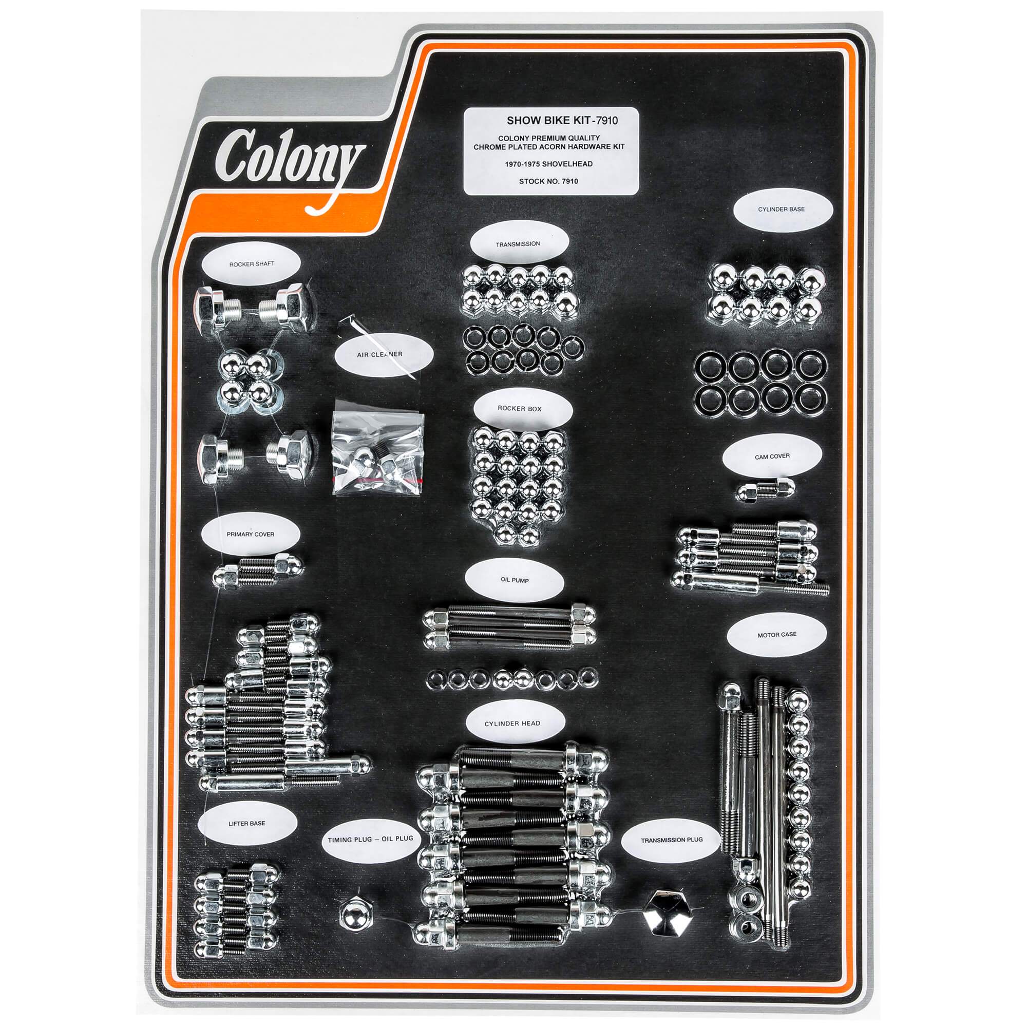 #7910 Complete Show Bike Kit Acorn Hardware 1970-1975 Harley-Davidson Shovelhead - Chrome Plated