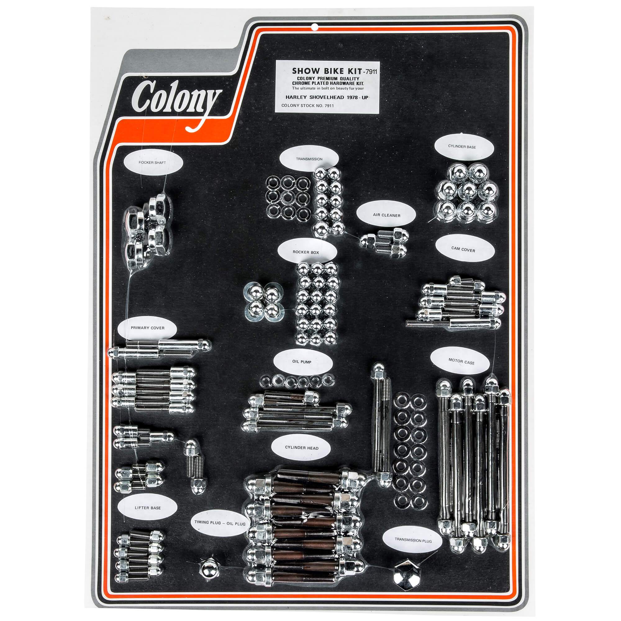 #7911 Complete Show Bike Kit Acorn Hardware 1978-1984 Harley-Davidson Shovelhead - Chrome Plated