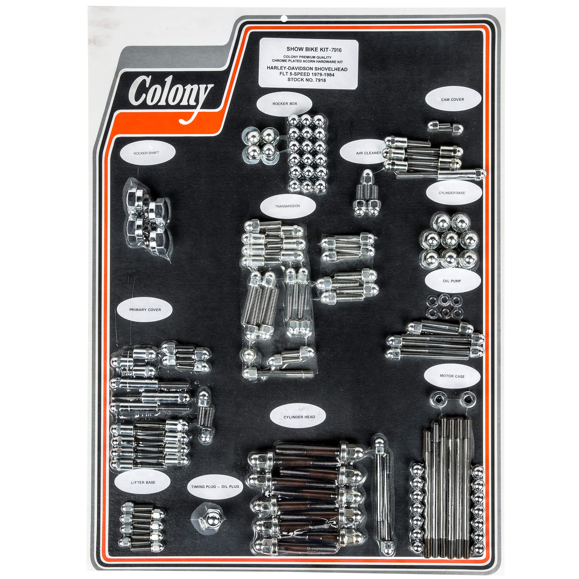 #7916 Complete Show Bike Kit Acorn Hardware Harley-Davidson 1979-1984 FLT - Chrome Plated