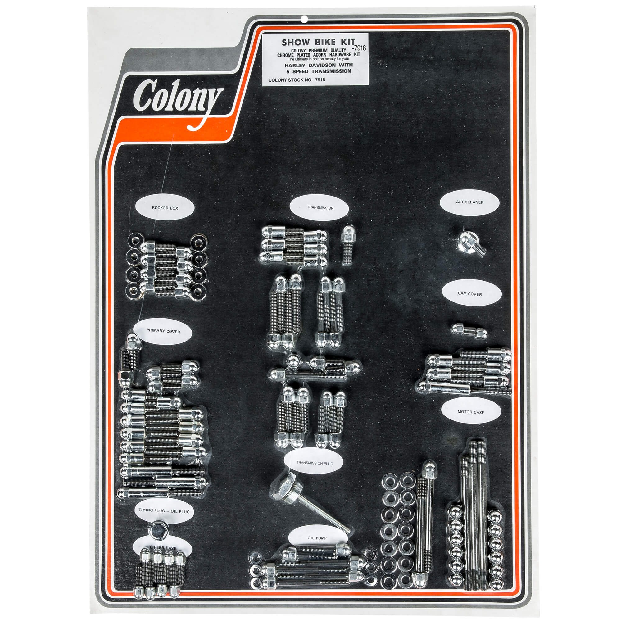 #7918 Complete Show Bike Kit Acorn Hardware Harley-Davidson 1985-1986 Big Twin Evo 5 speed - Chrome Plated