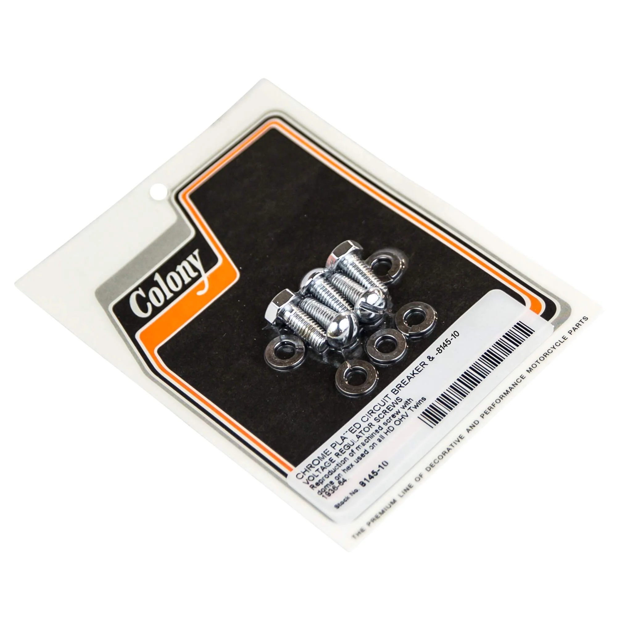 #8145-10 Circuit Breaker & Voltage Regulator Screws 1936-1964 Harley-Davidson OHV Twins - Chrome Plated