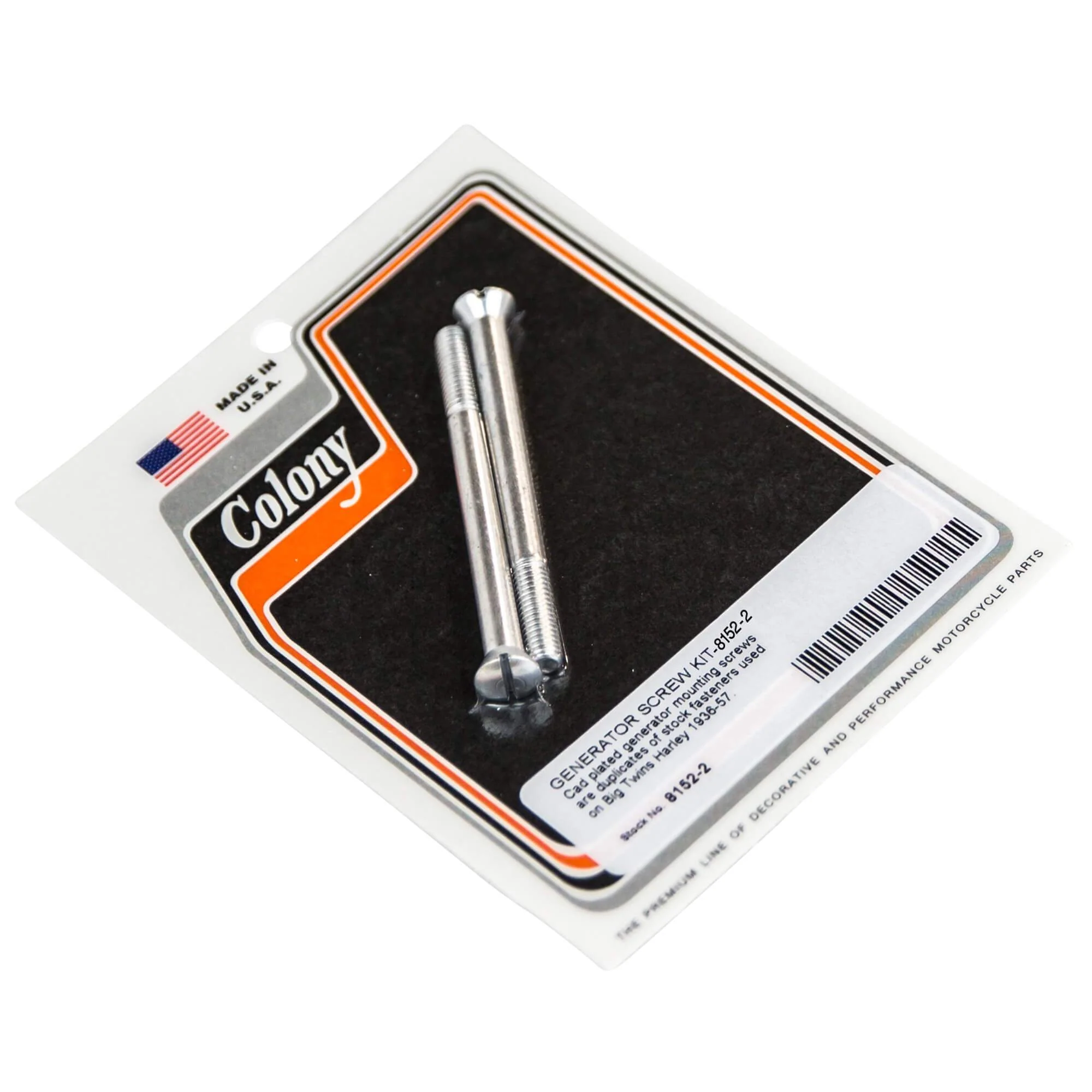 #8152-2 Generator Screw Kit 1936-1957 Harley-Davidson Big Twin - CAD Plated
