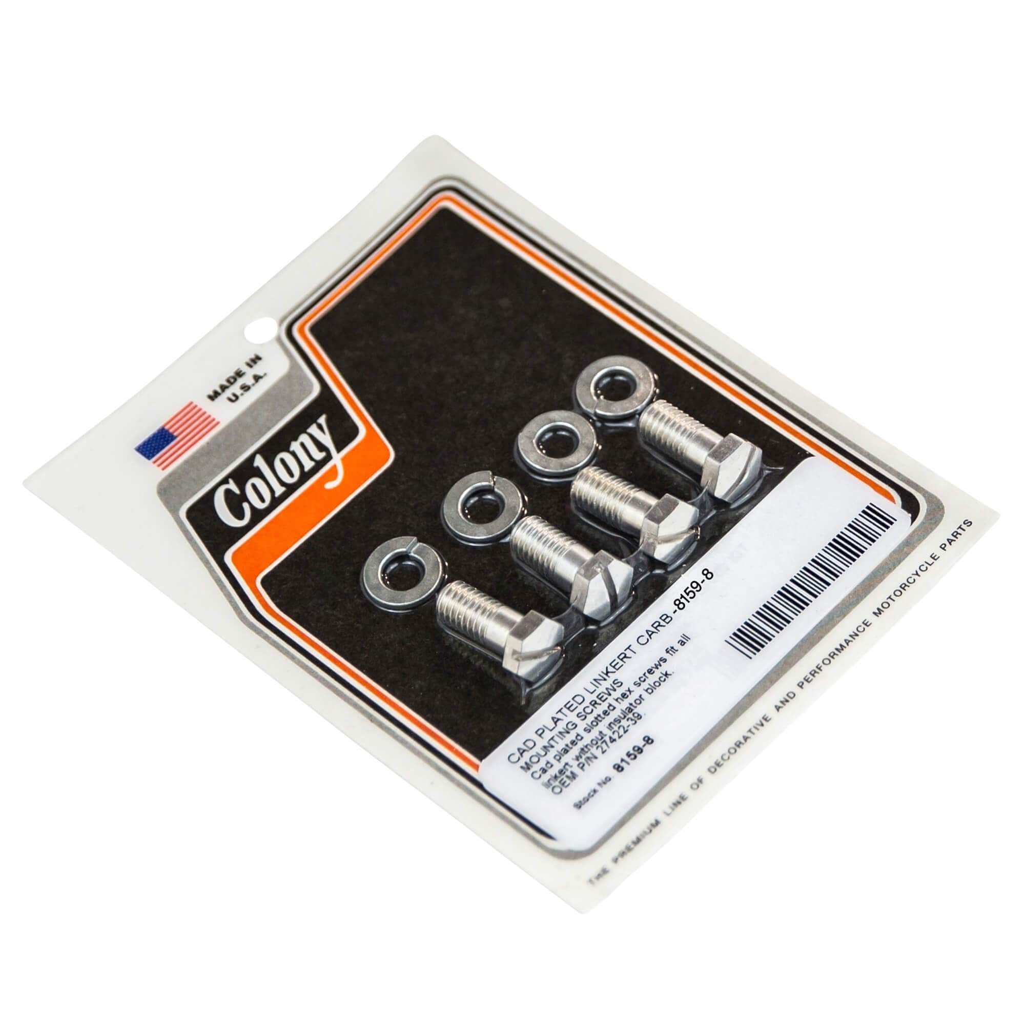 #8159-8 Linkert Carb Mounting Screws OEM #27422-39 - CAD Plated