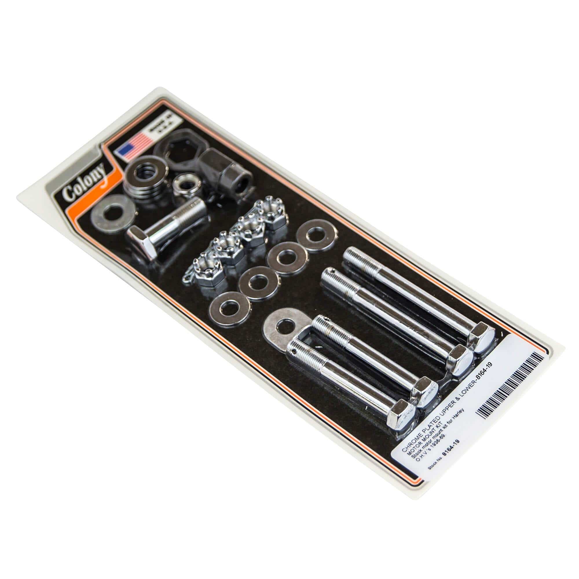 #8164-19 Upper And Lower Motor Mount Kit 1936-1969 Harley-Davidson Big Twin OHV - Chrome Plated
