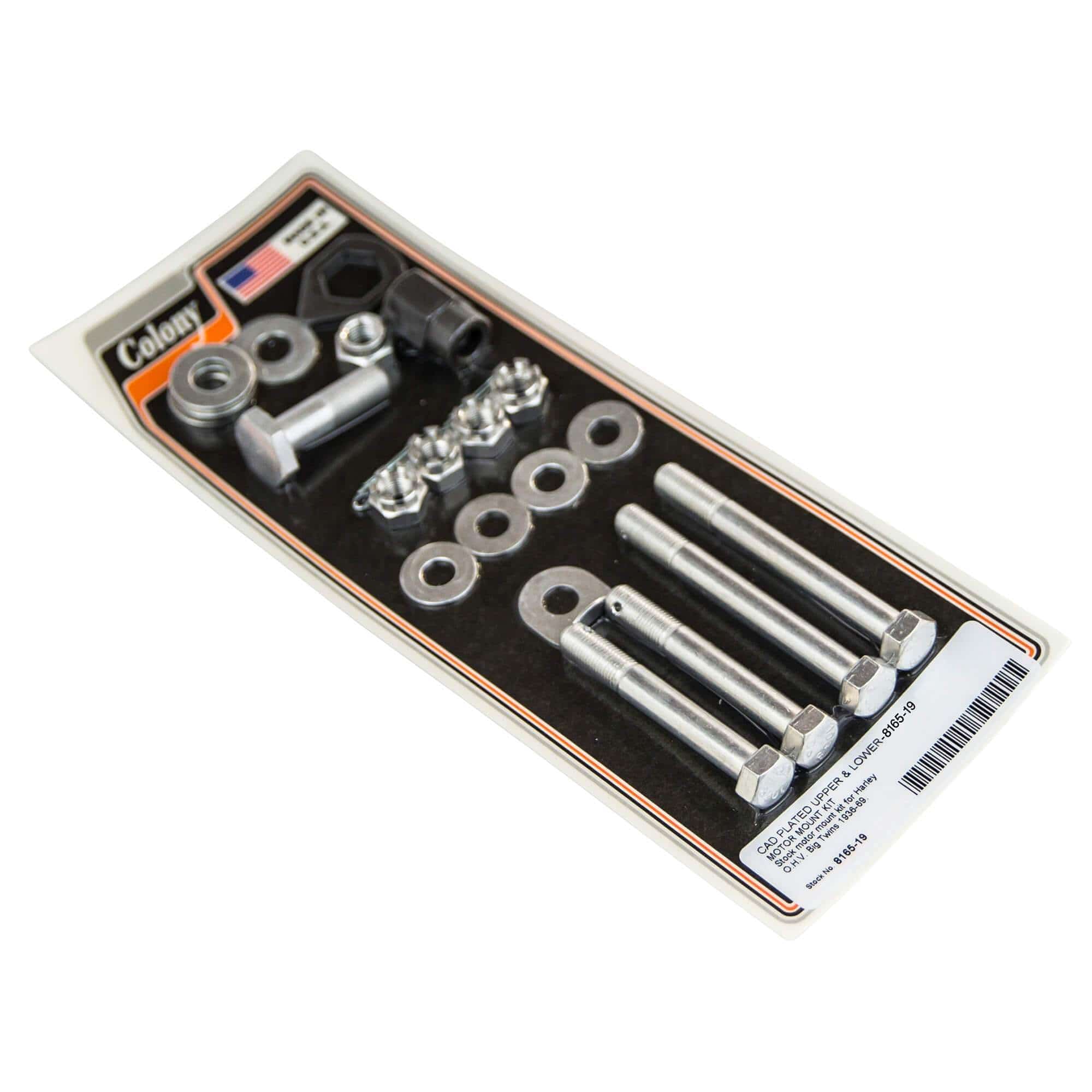 #8165-19 Upper And Lower Motor Mount Kit 1936-1969 Harley-Davidson Big Twin OHV - CAD Plated