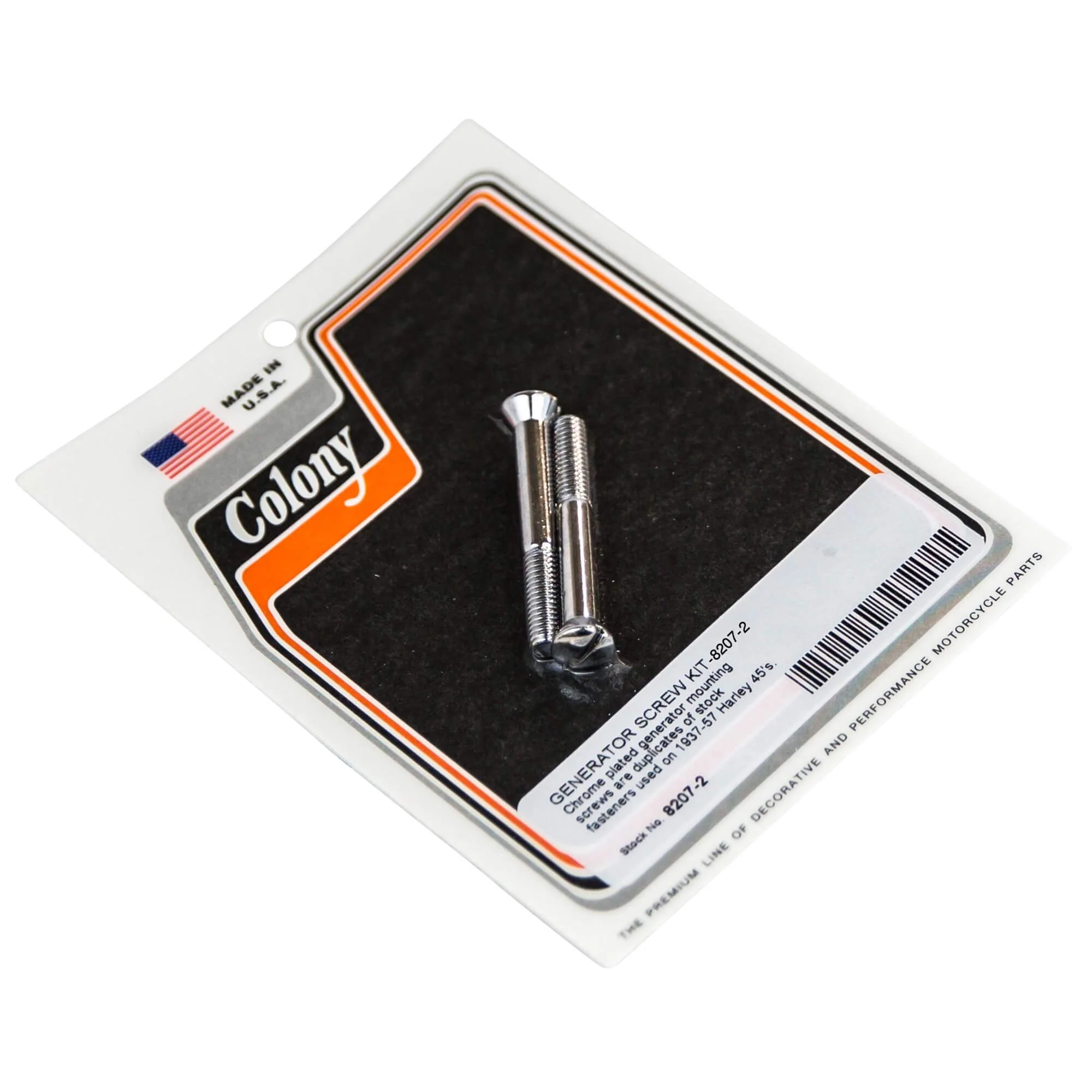 #8207-2 Generator Screw Kit 1937-1957 Harley-Davidson 45's - Chrome Plated