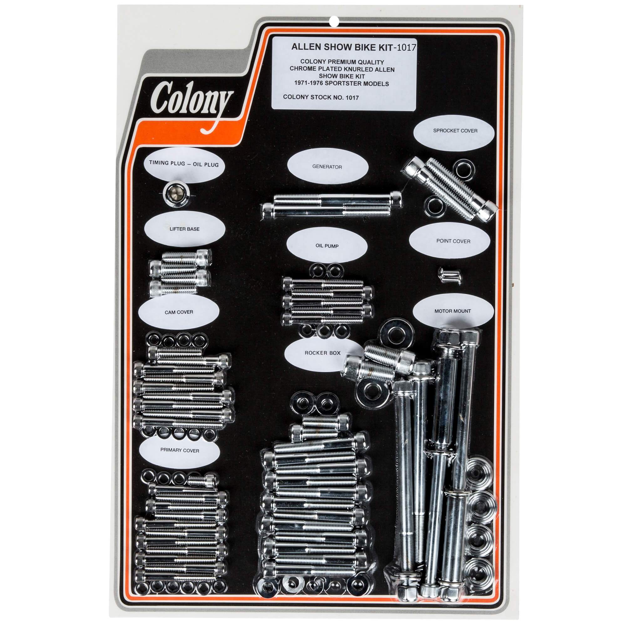 #1017 Complete Show Bike Kit Allen Hardware 1971-1976 Harley-Davidson Sportster - Chrome Plated