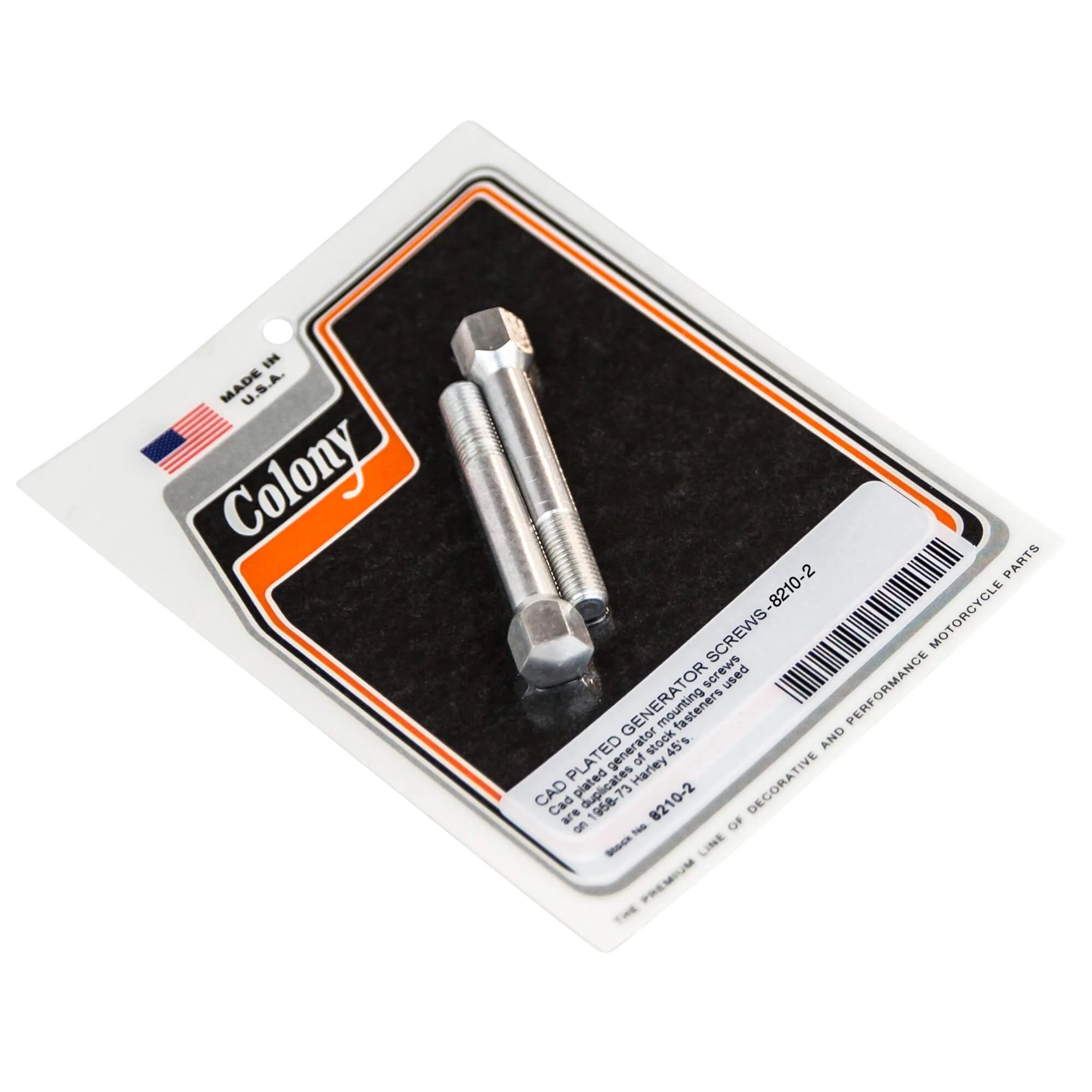 #8210-2 Generator Mounting Screws 1958-1973 Harley-Davidson 45's - CAD Plated