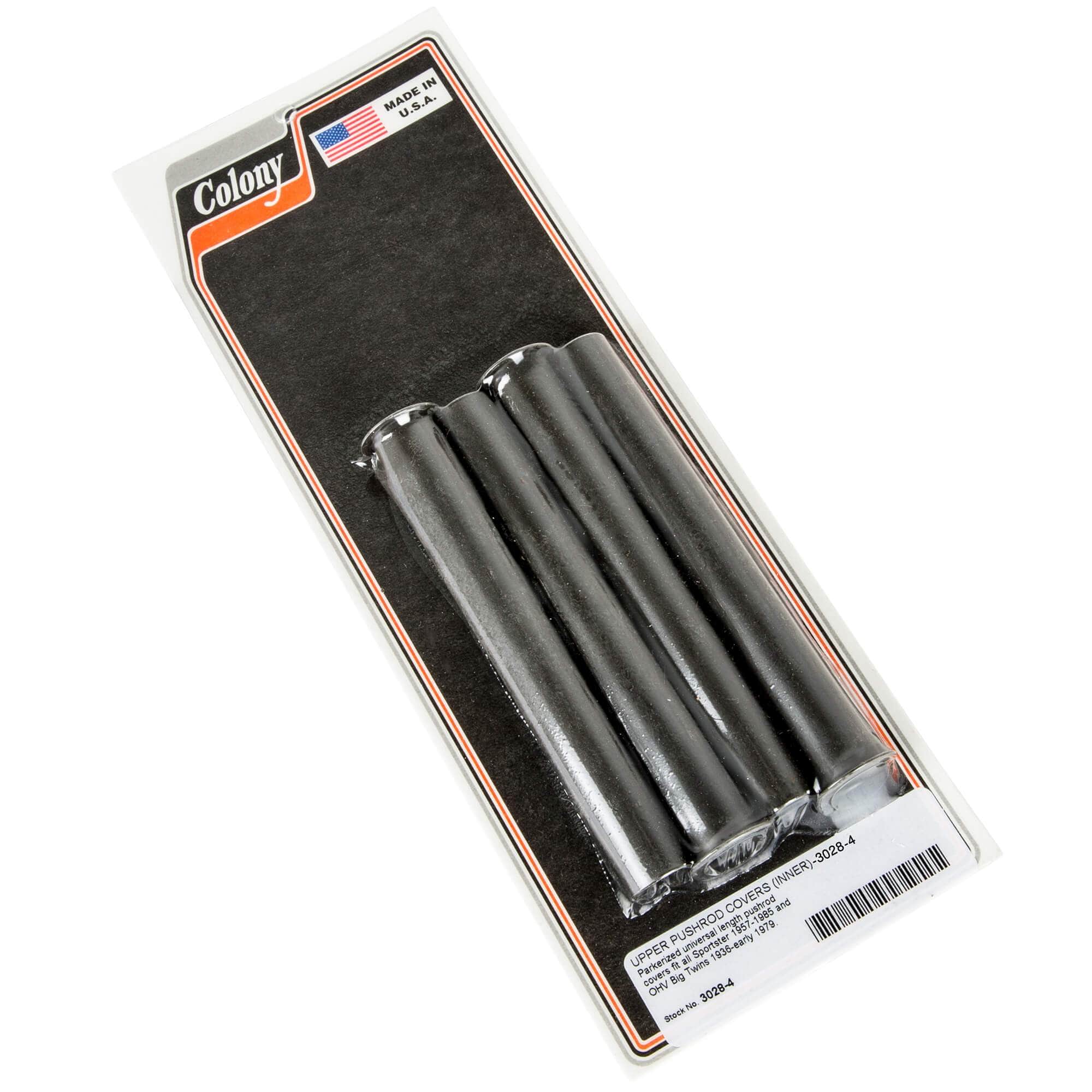 #3028-4 Upper Inner Pushrod Covers 1957-1985 Harley-Davidson Sportster 1936-1983 OHV Big Twin - Parkerized