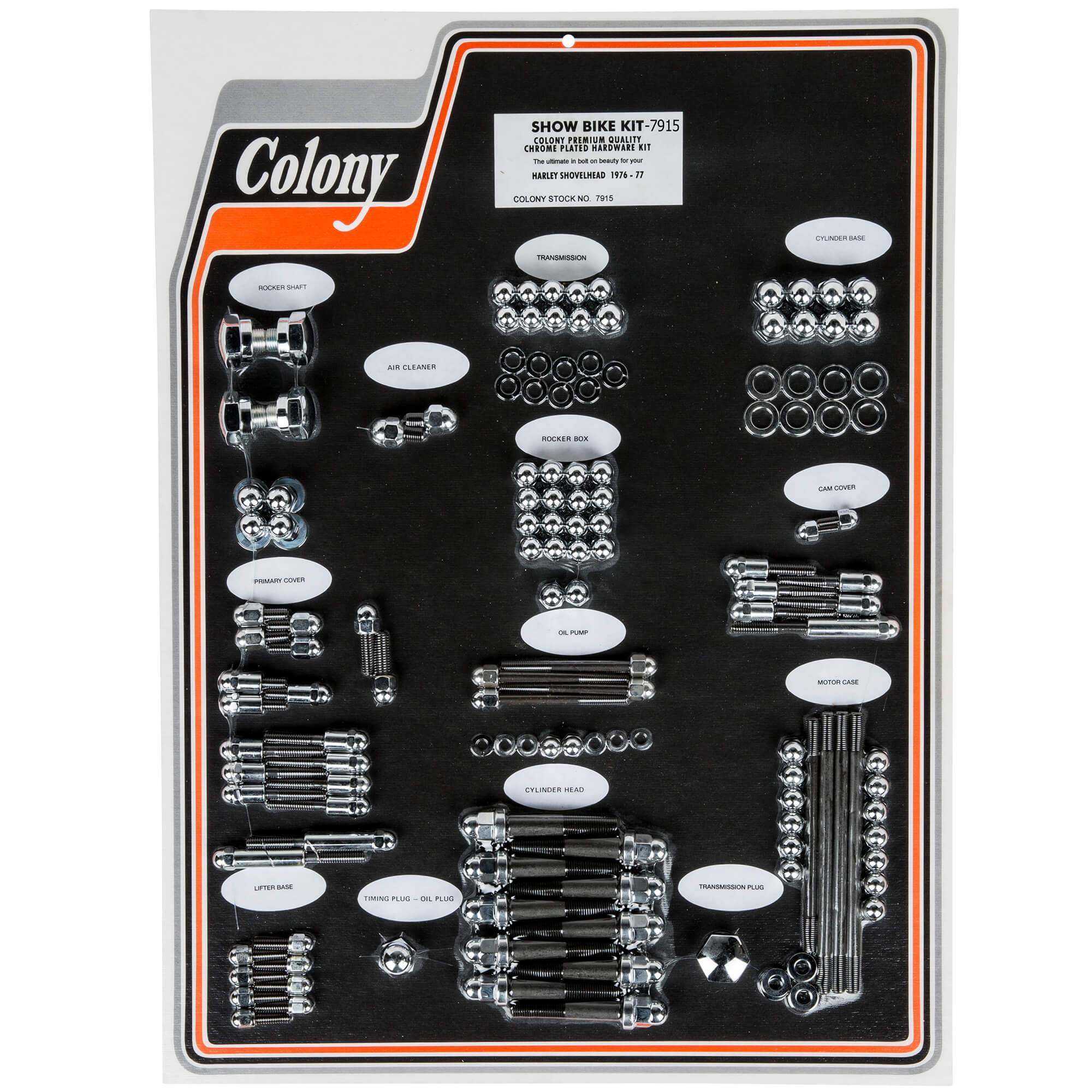 #7915 Complete Show Bike Kit Acorn Hardware 1976-1977 Harley-Davidson Shovelhead - Chrome Plated