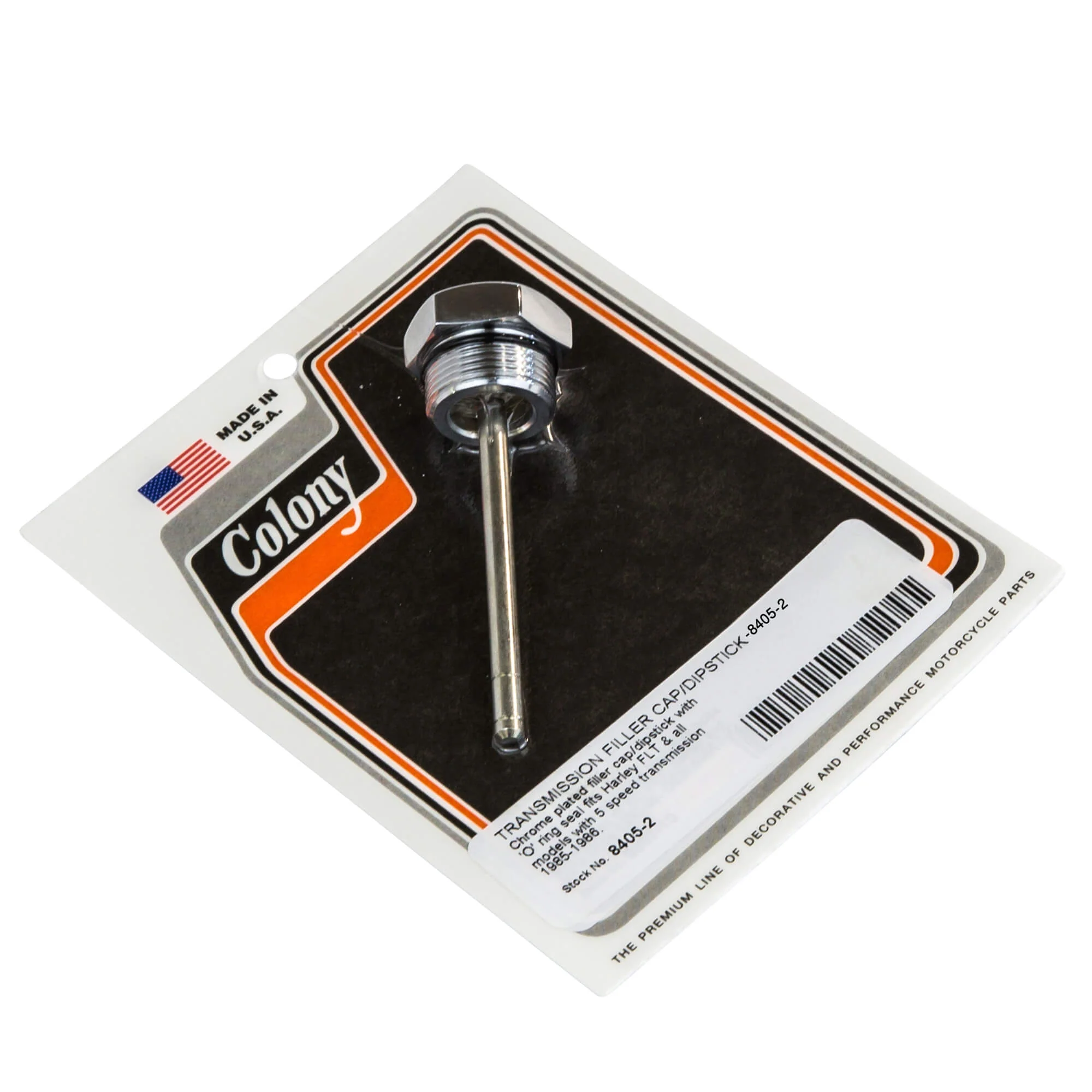 #8405-2 Transmission Filler Cap/Dipstick 1985-1986 Harley-Davidson FLT 5 Speed - Chrome Plated
