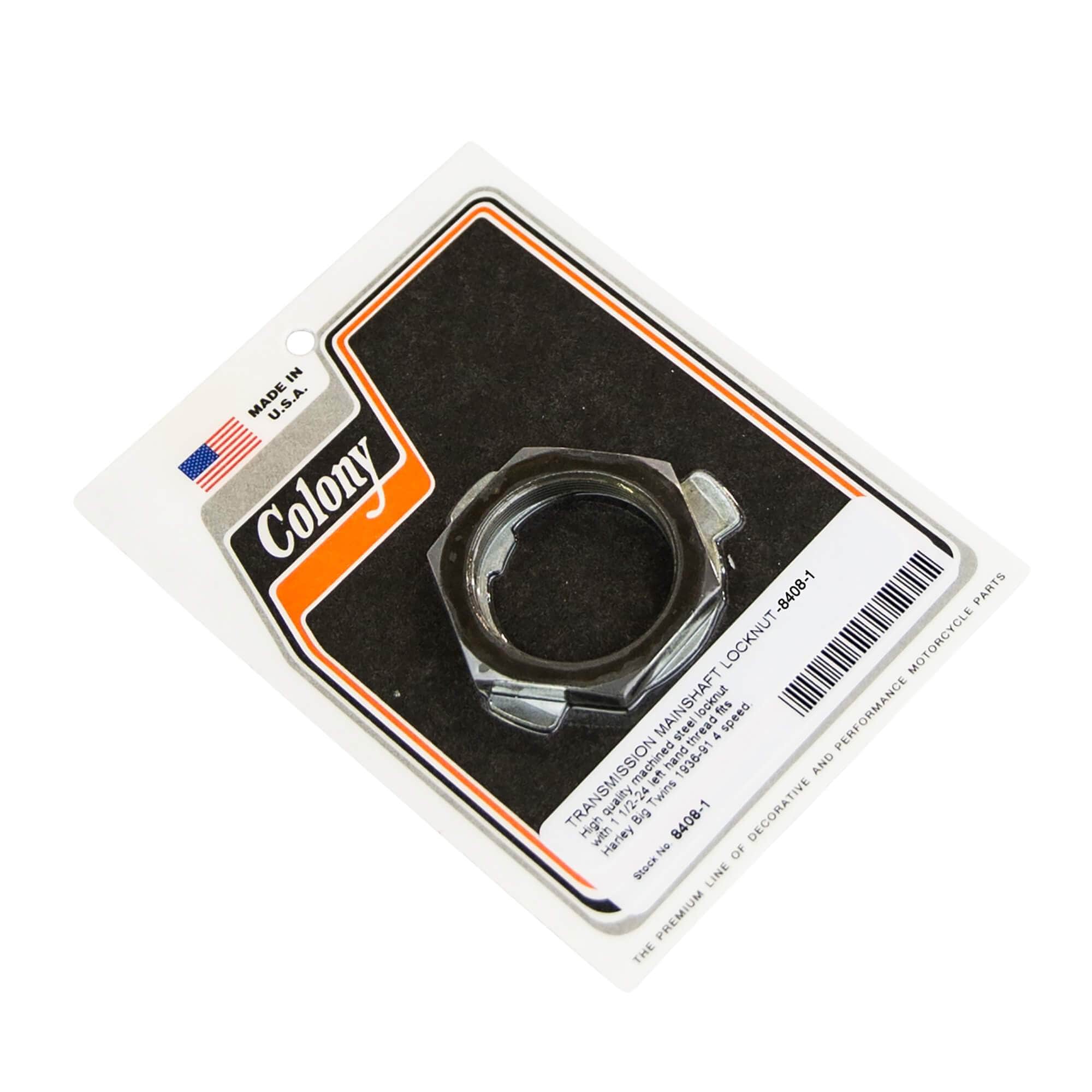 #8408-1 Transmission Mainshaft Locknut & Washer 1936-1991 Harley-Davidson Big Twin 4 Speed