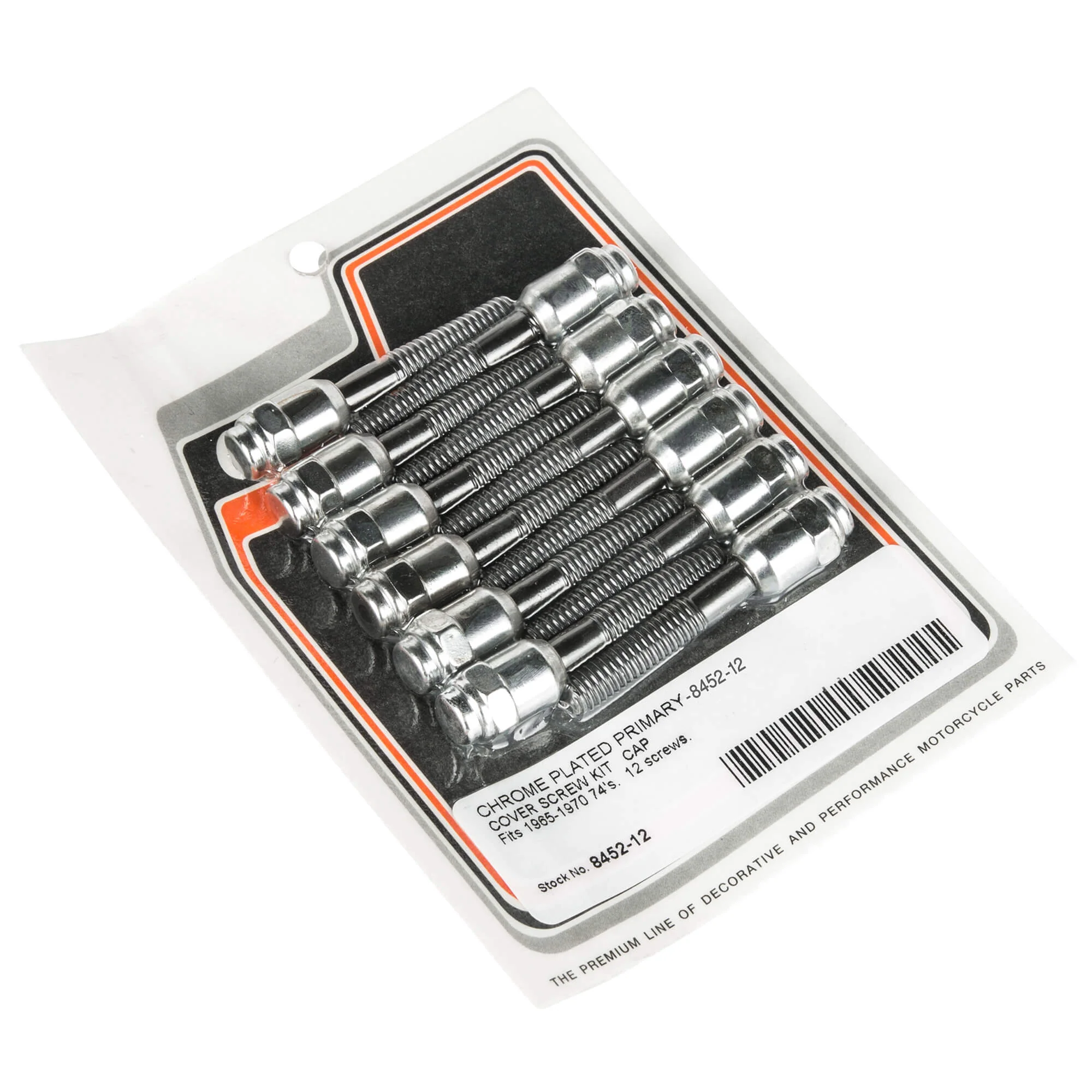 #8452-12 Primary Cover Cap Screw Kit 1965-1970 Harley-Davidson Big Twins - Chrome Plated