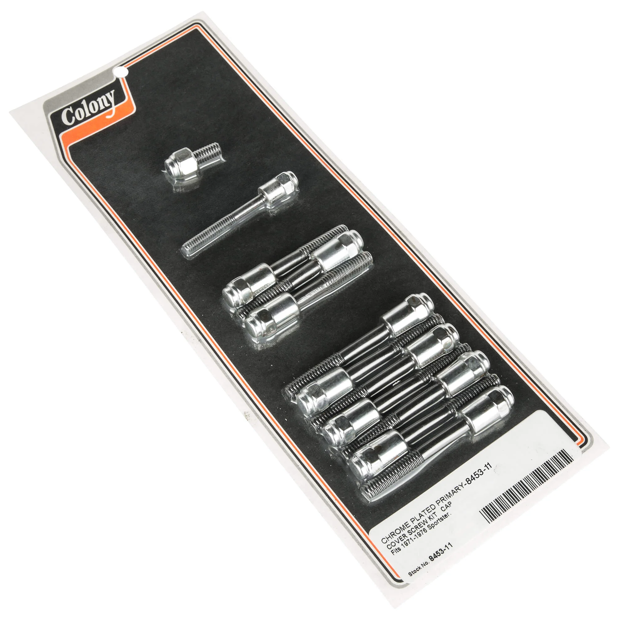#8453-11 Primary Cover Cap Screw Kit 1971-1976 Harley-Davidson Sportster - Chrome Plated