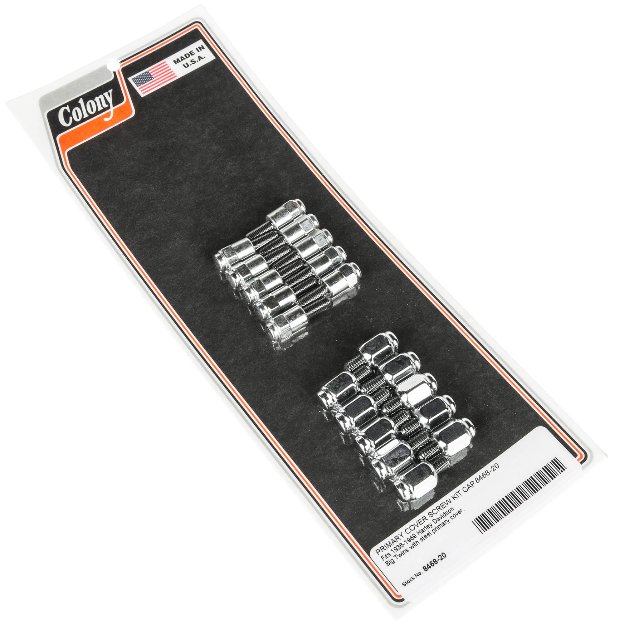 #8468-20 Primary Cover Cap Screw Kit 1936-1969 Harley-Davidson Big Twins - Chrome Plated