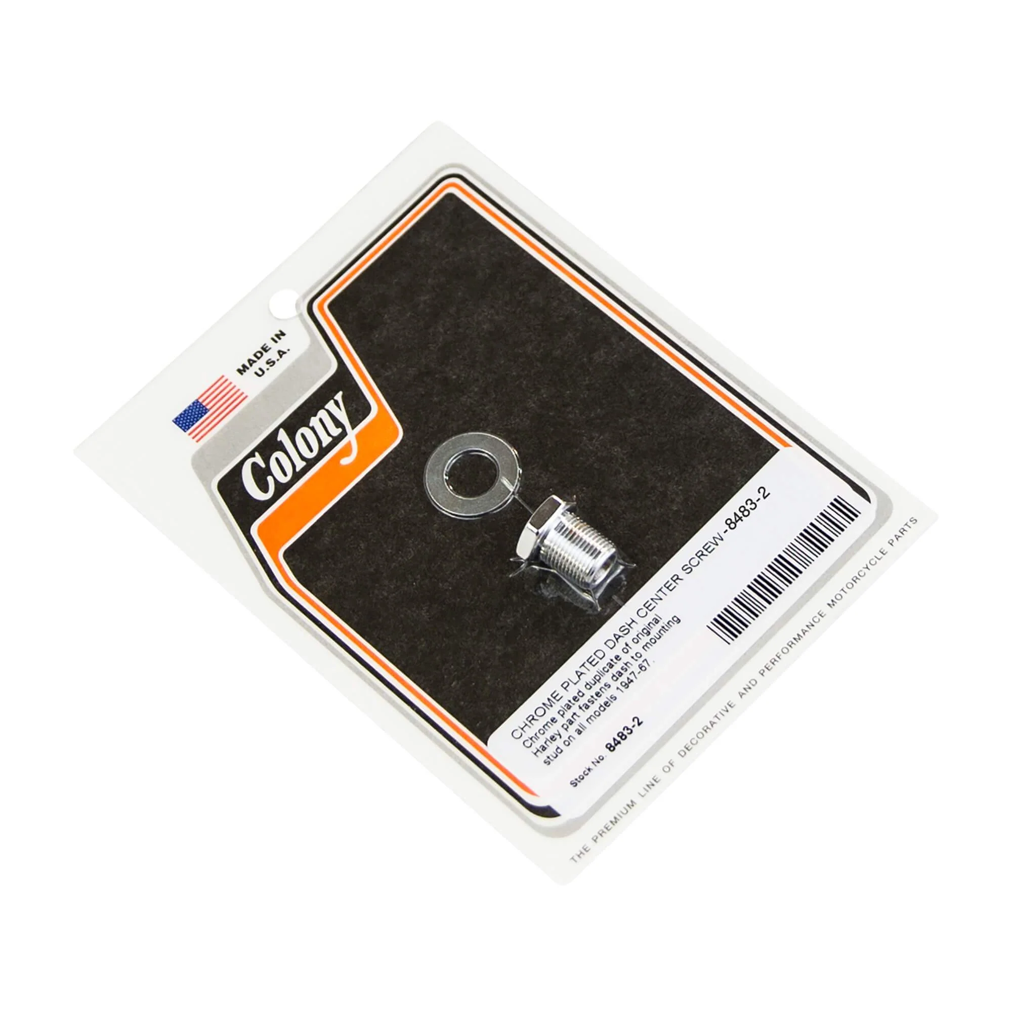 #8483-2 Dash Center Screw Kit 1947-1967 Harley-Davidson - Chrome Plated