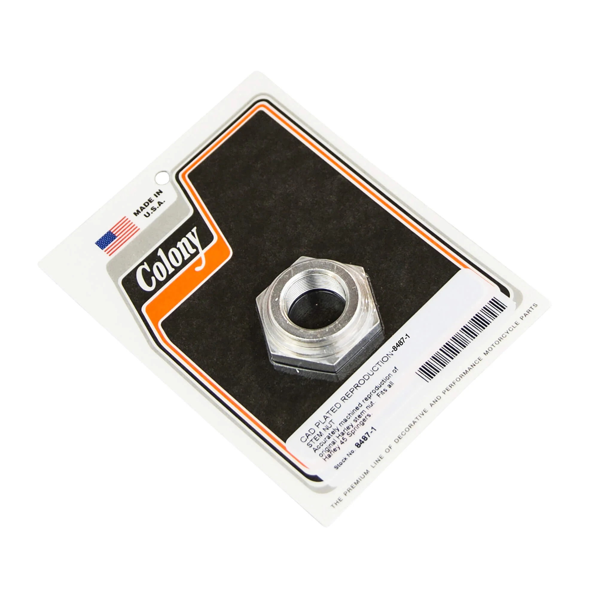 #8487-1 Stem Nut Reproduction Harley-Davidson 45 Springers - CAD Plated
