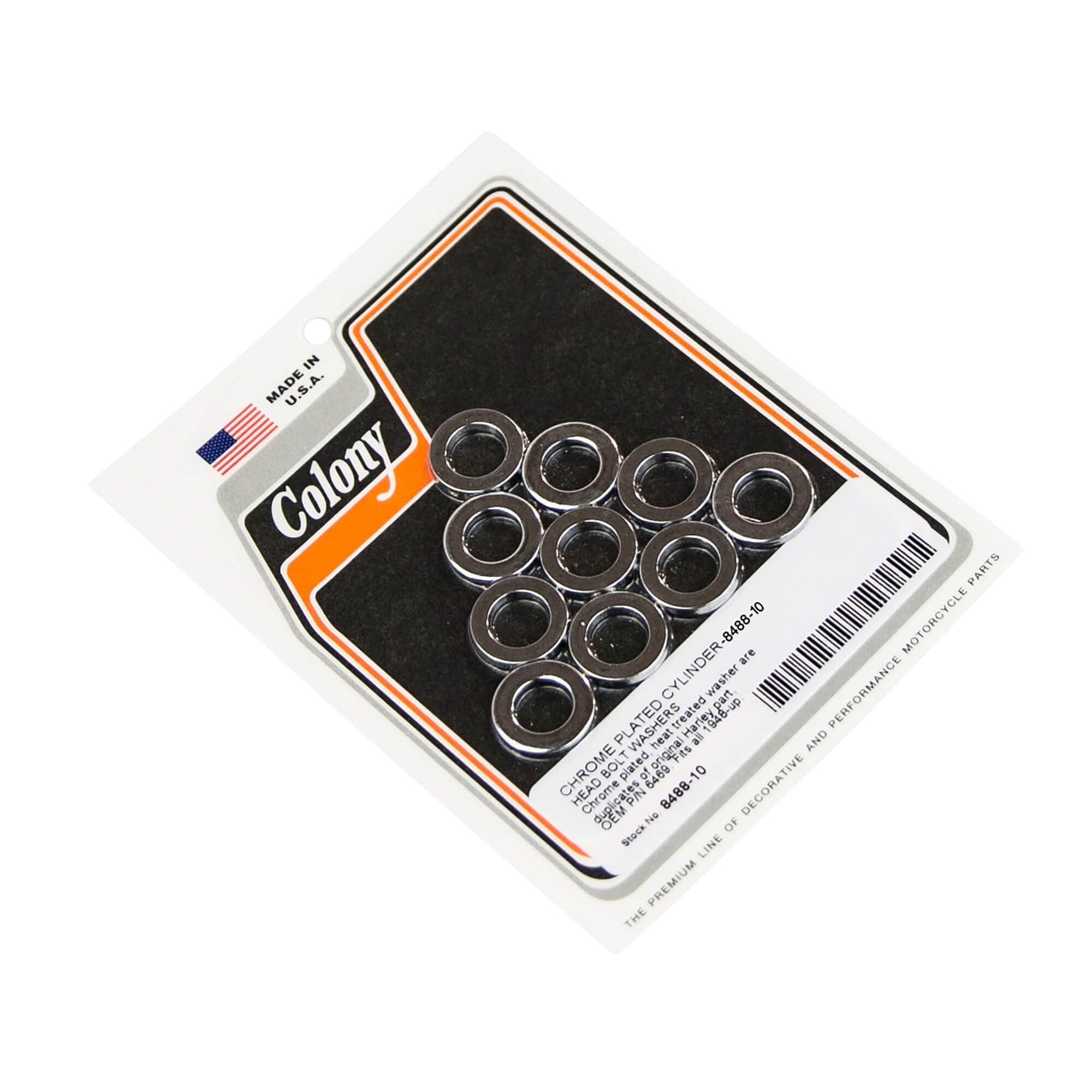 #8488-10 Cylinder Head Bolt Washers 1948-Up Harley-Davidson OEM #6469 - Chrome Plated