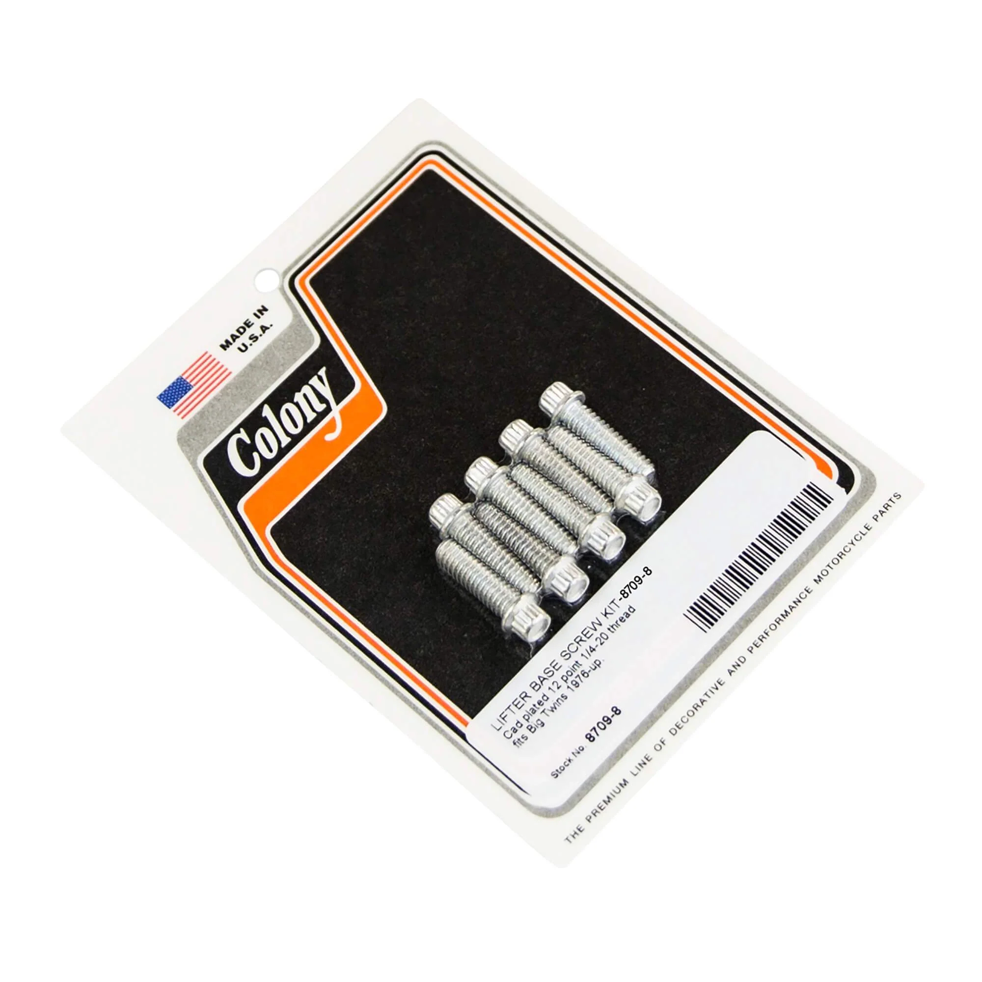 #8709-8 Lifter Base Screw Kit 1976-Up Harley-Davidson Big Twin - CAD Plated