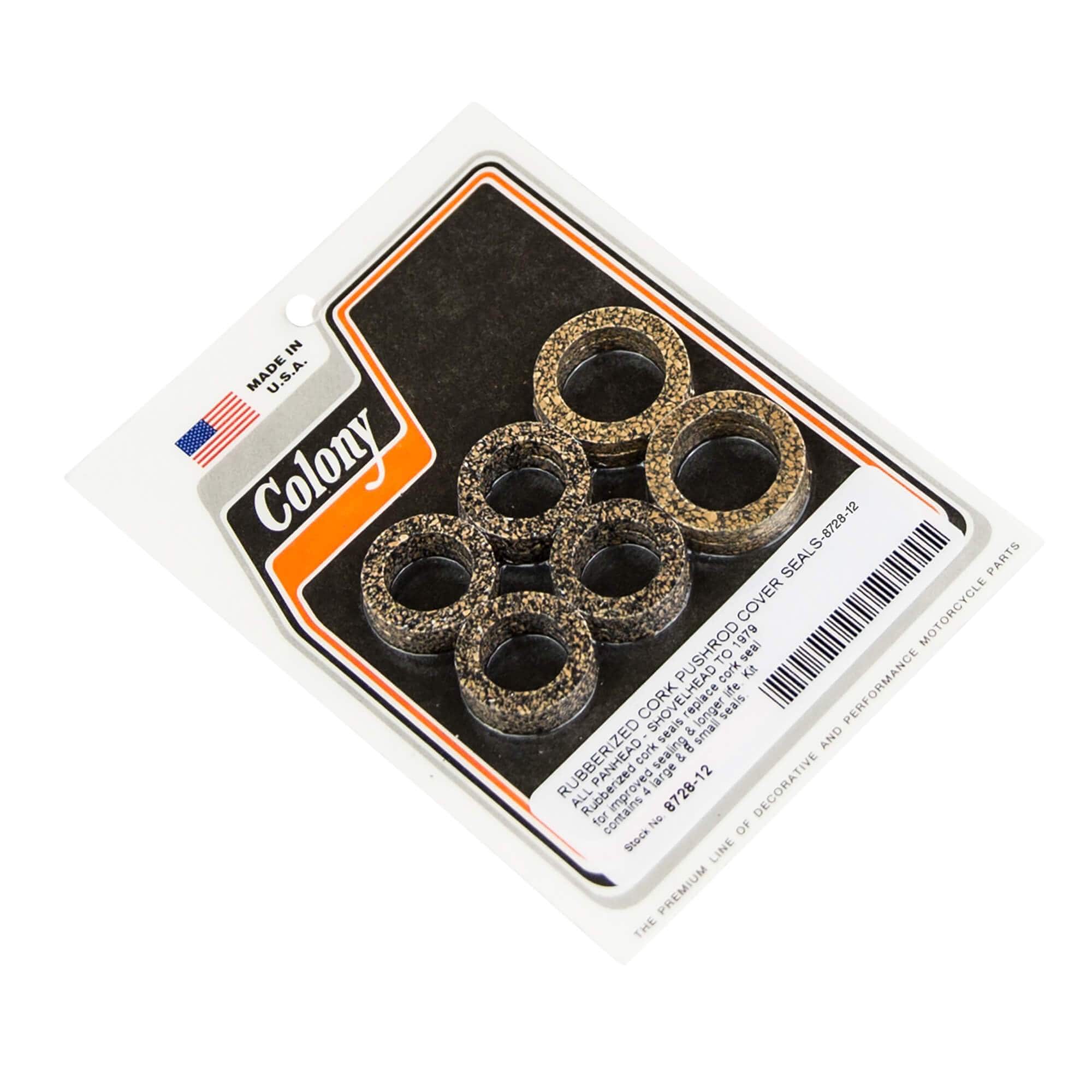 #8728-12 Rubberized Cork Pushrod Cover Seals Pre-1979 Harley-Davidson Panhead/Shovelhead