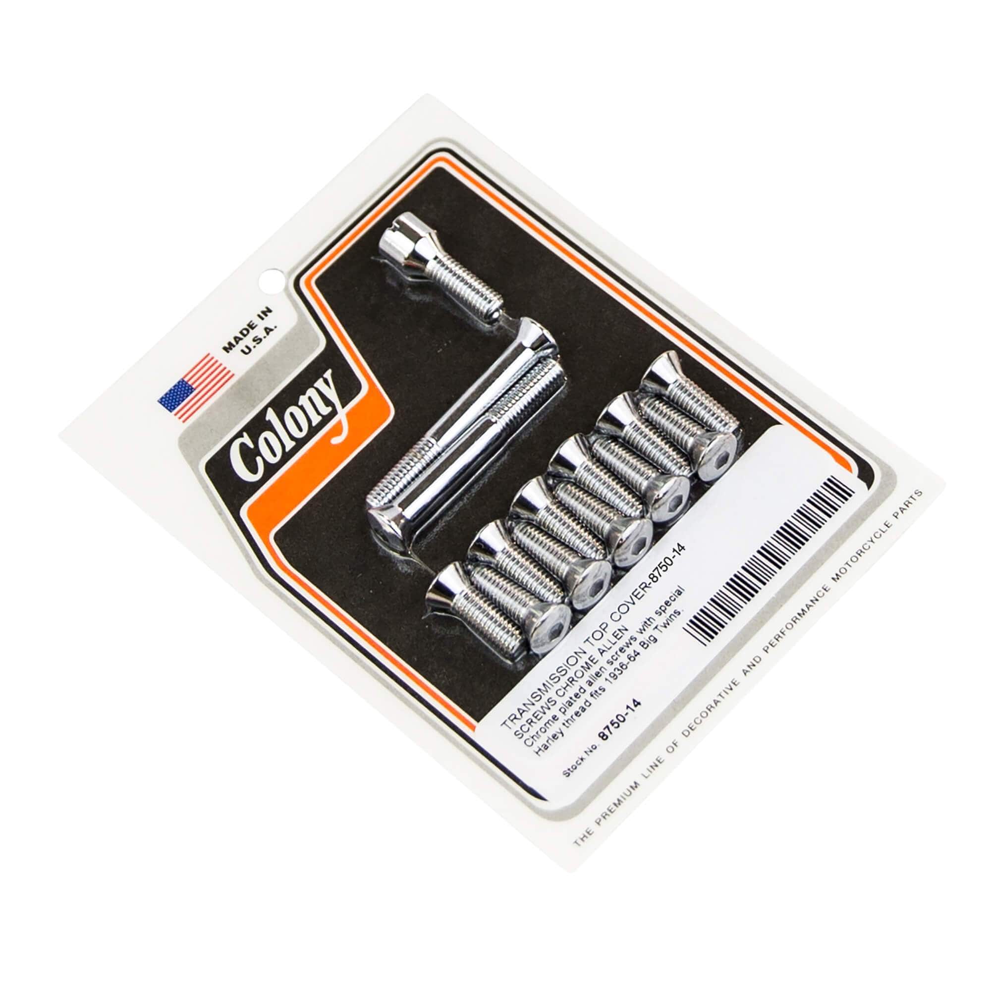 #8750-14 Transmission Top Cover Allen Screw 1936-1964 Harley-Davidson Big Twin - Chrome Plated